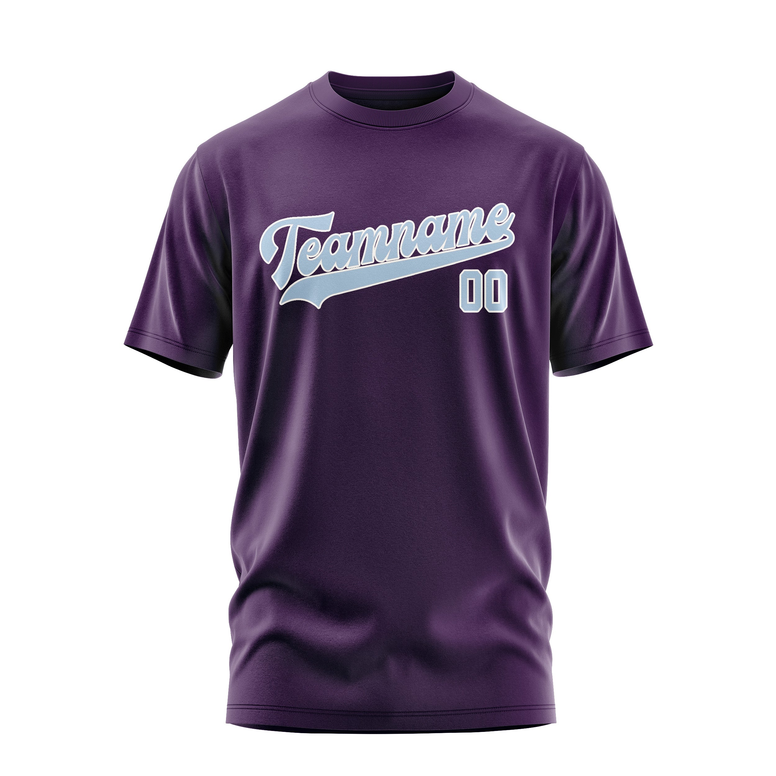 Maßgeschneidertes Lila Hellblau T-Shirt