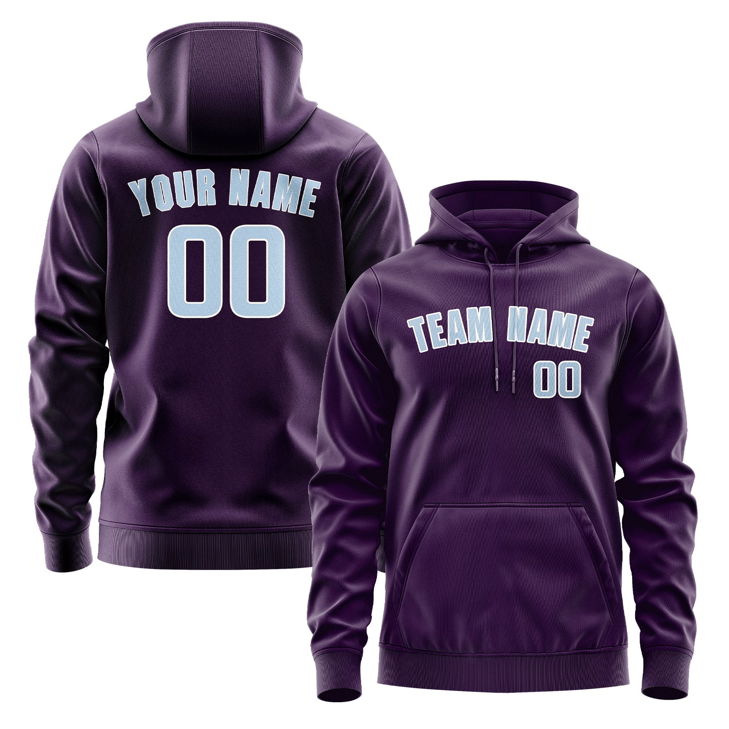 Maßgeschneidertes Lila Hellblau Hoodie