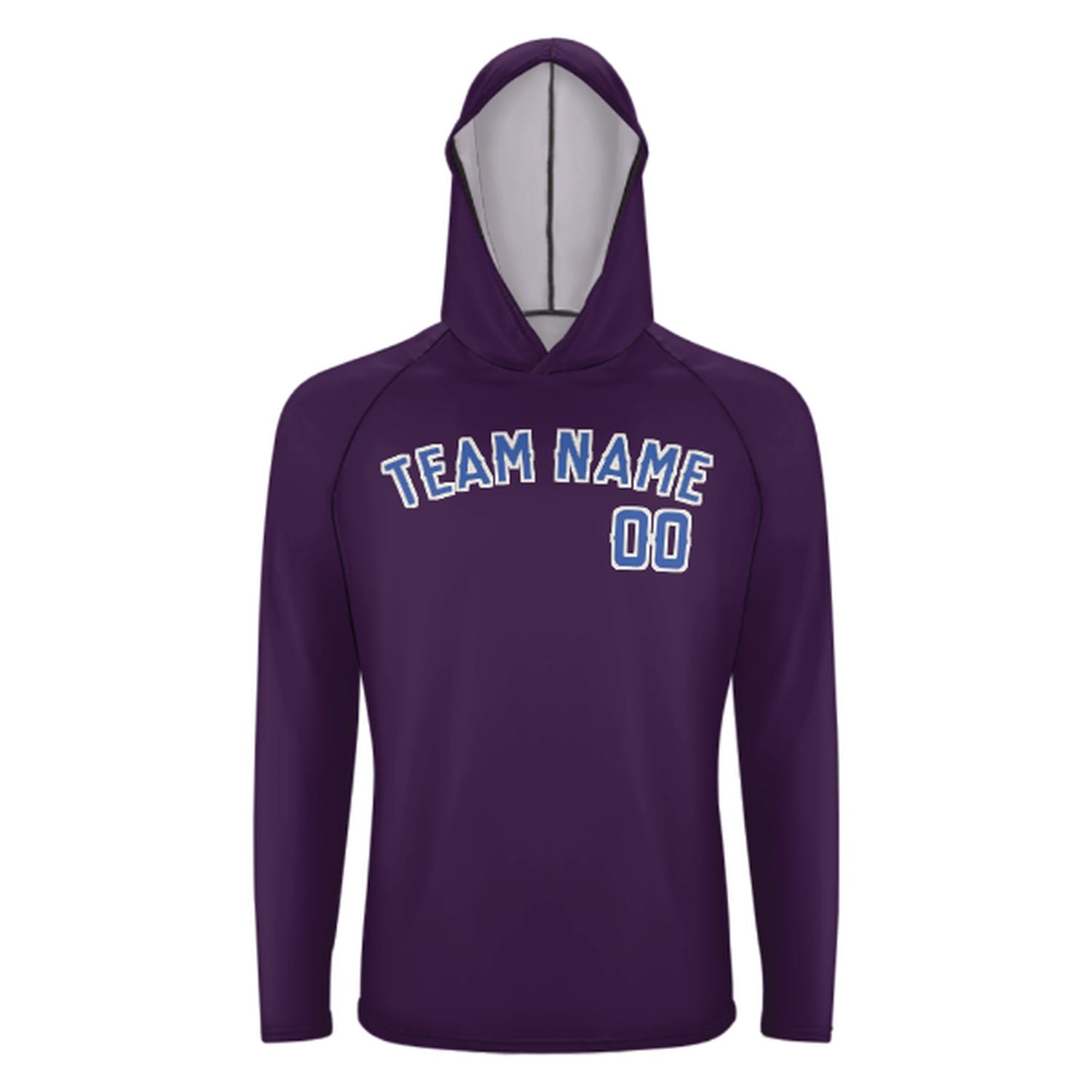 Maßgeschneidertes Lila Himmelblau UV-Hoodie