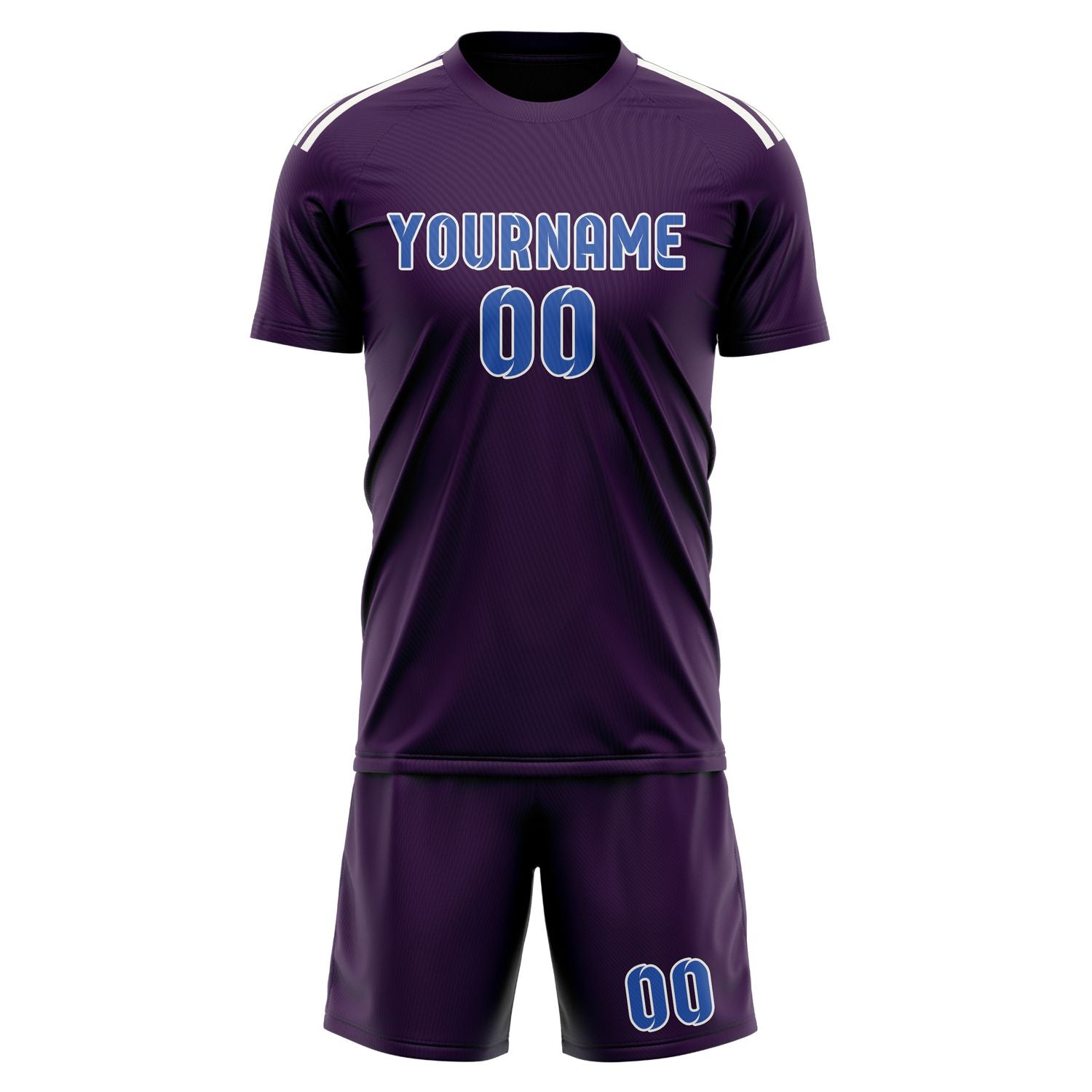 Maßgeschneidertes Professionelles Lila Himmelblau Fußballtrikot-Set