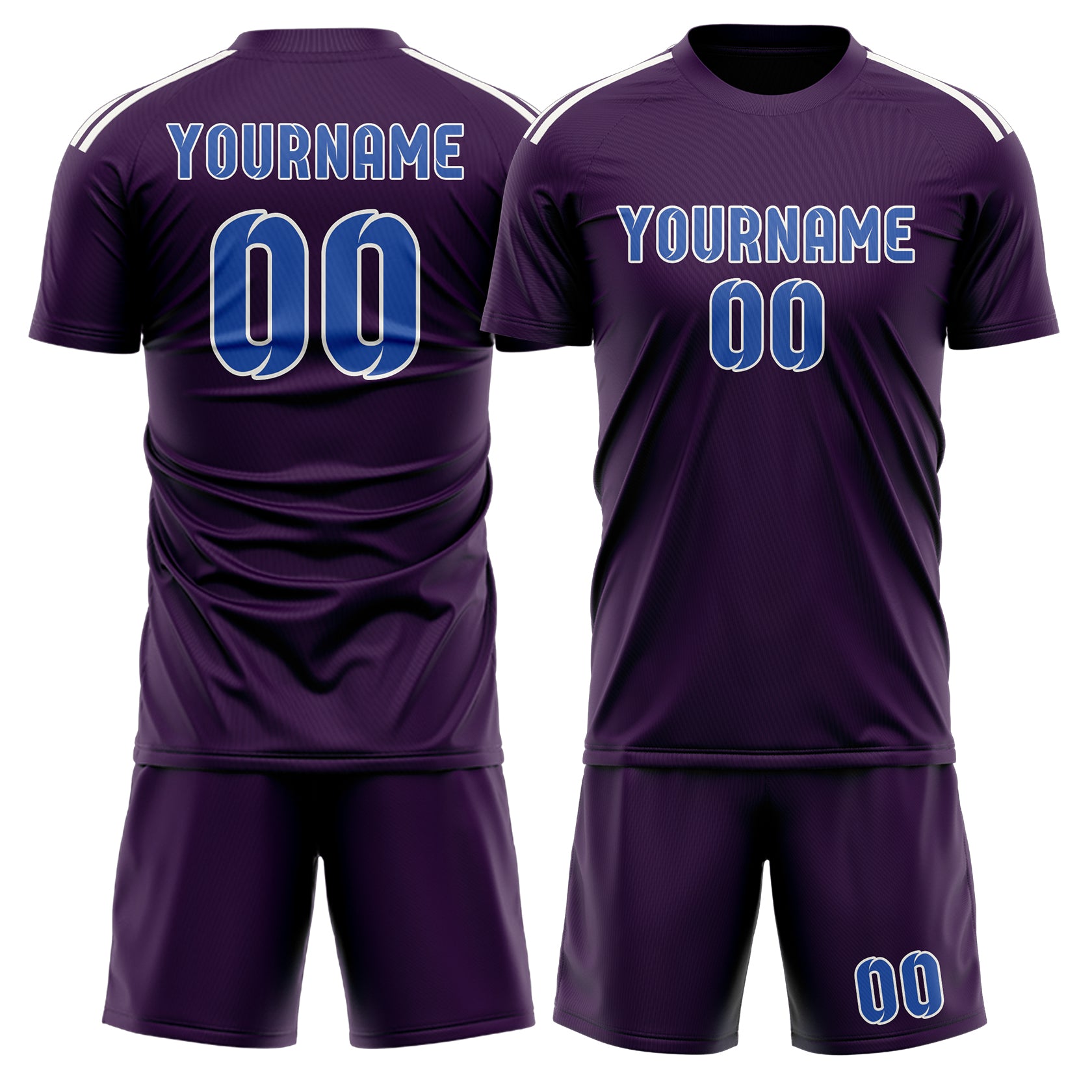 Maßgeschneidertes Professionelles Lila Himmelblau Fußballtrikot-Set