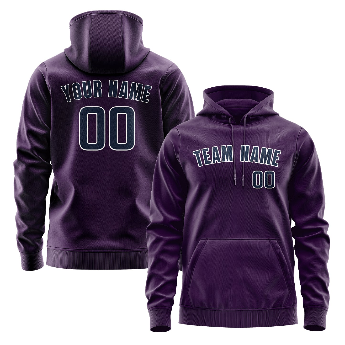 Maßgeschneidertes Lila Marineblau Hoodie