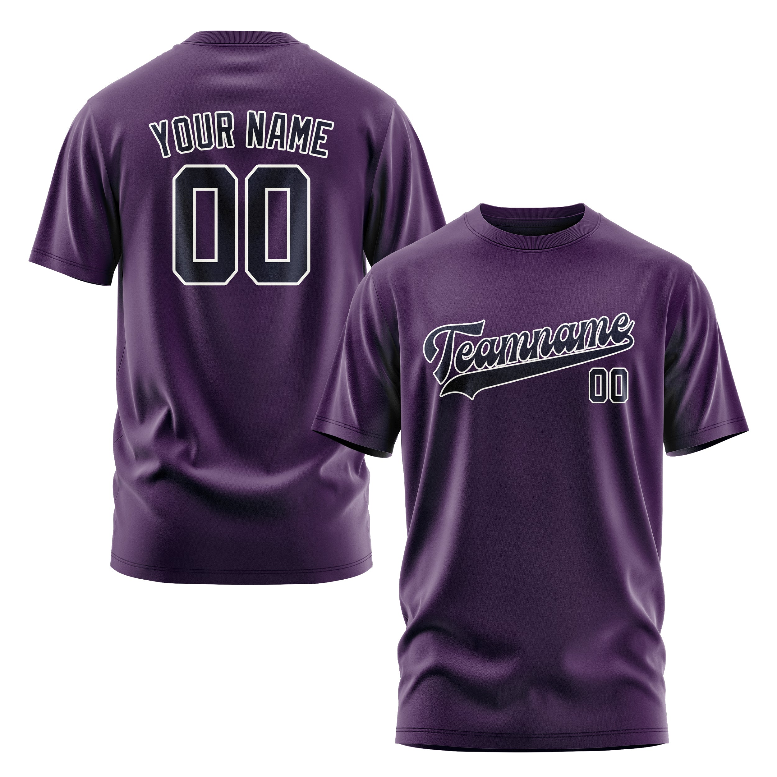 Maßgeschneidertes Lila Stahlblau T-Shirt