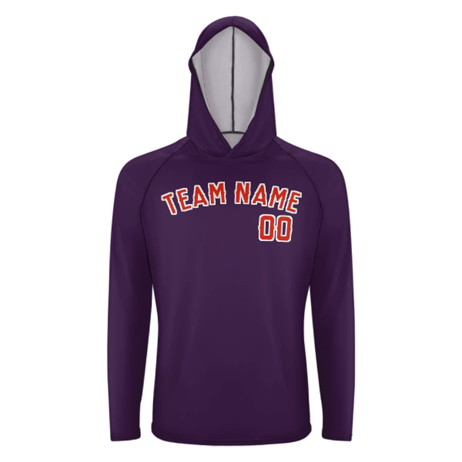 Maßgeschneidertes Lila Orangerot UV-Hoodie
