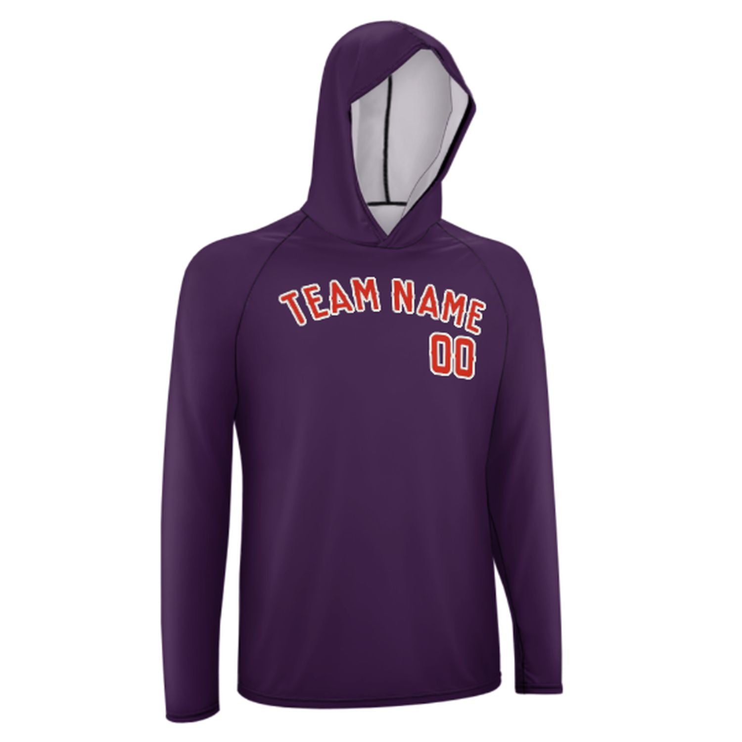 Maßgeschneidertes Lila Orangerot UV-Hoodie