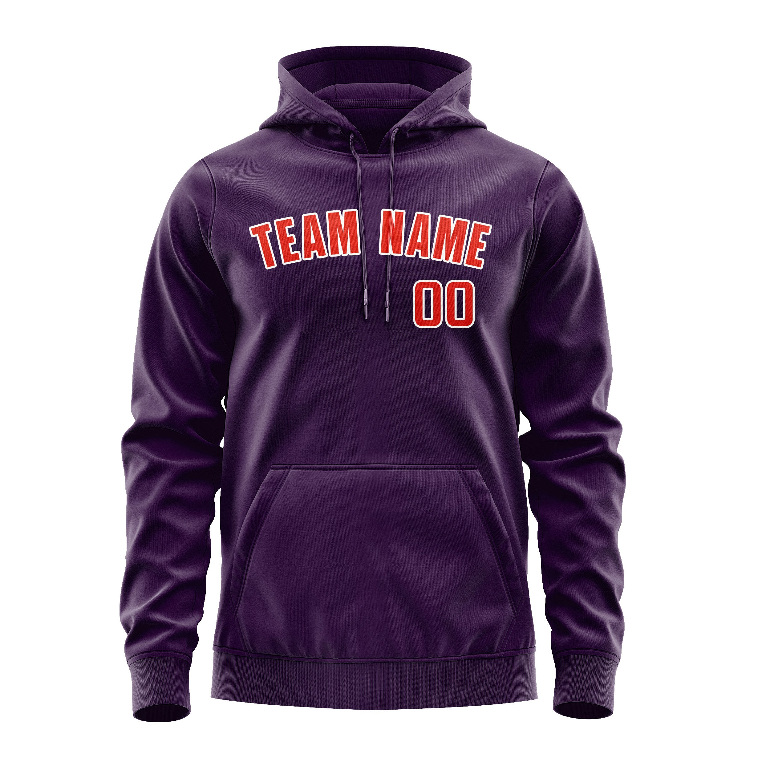Maßgeschneidertes Lila Orangerot Hoodie