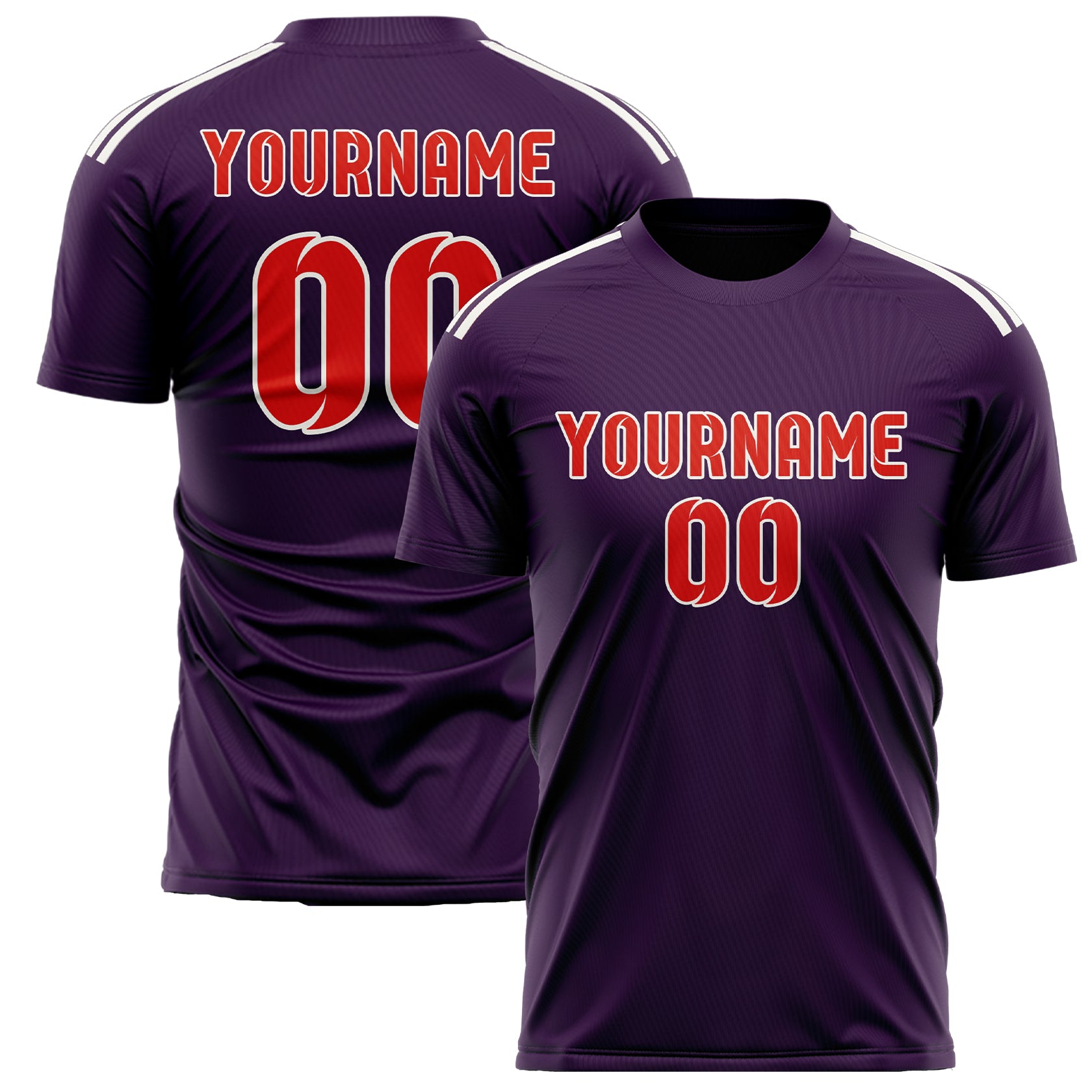Benutzerdefiniertes Professionelles Lila Orangerot Fußballtrikot