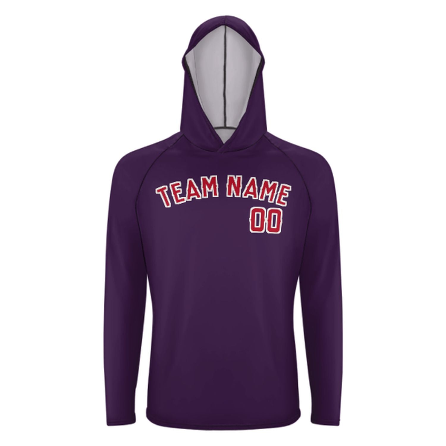 Maßgeschneidertes Lila Rot UV-Hoodie