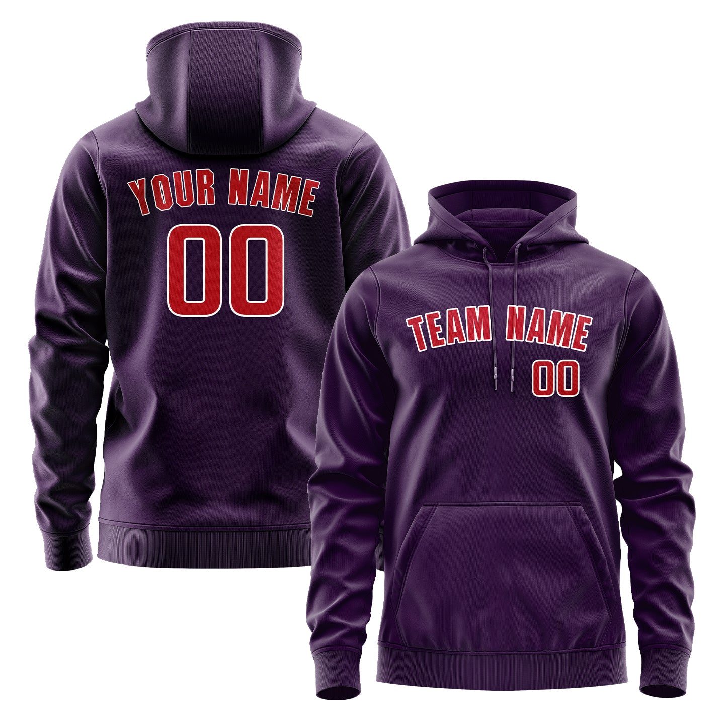Maßgeschneidertes Lila Rot Hoodie