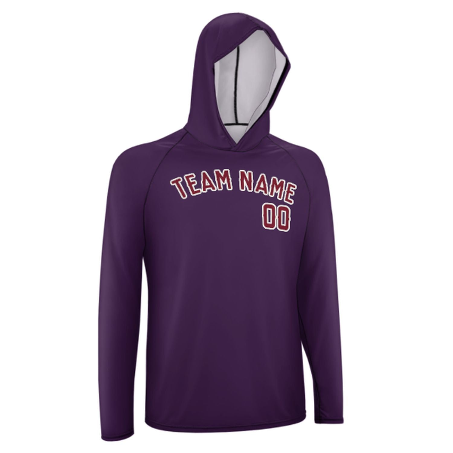 Maßgeschneidertes Lila Karmesinrot UV-Hoodie