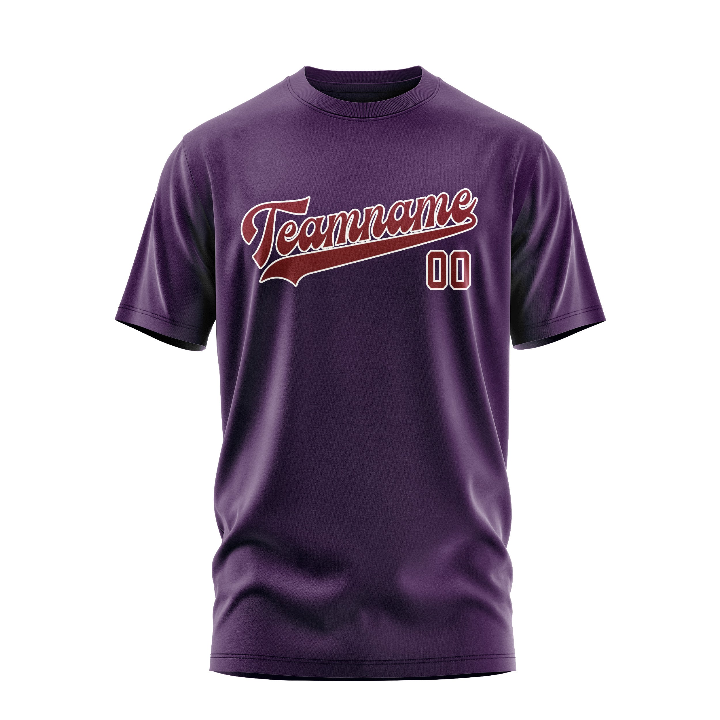 Maßgeschneidertes Lila Karmesinrot T-Shirt