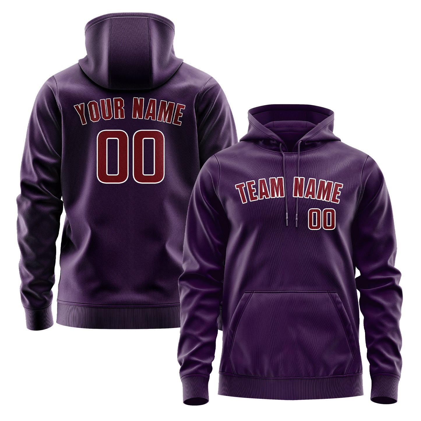 Maßgeschneidertes Lila Karmesinrot Hoodie