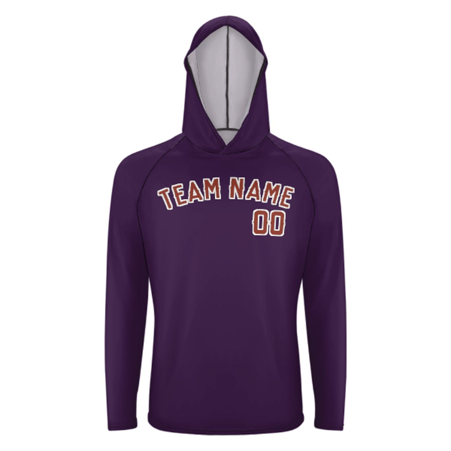 Maßgeschneidertes Lila Korallenrot UV-Hoodie