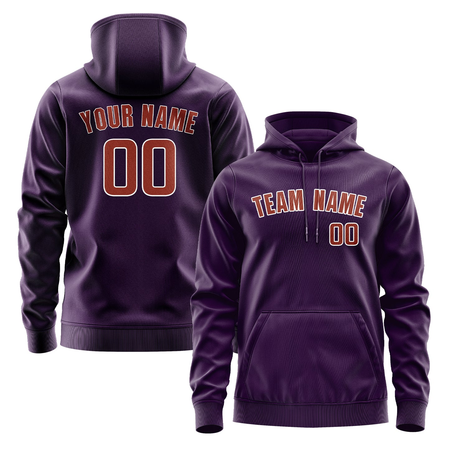 Maßgeschneidertes Lila Korallenrot Hoodie