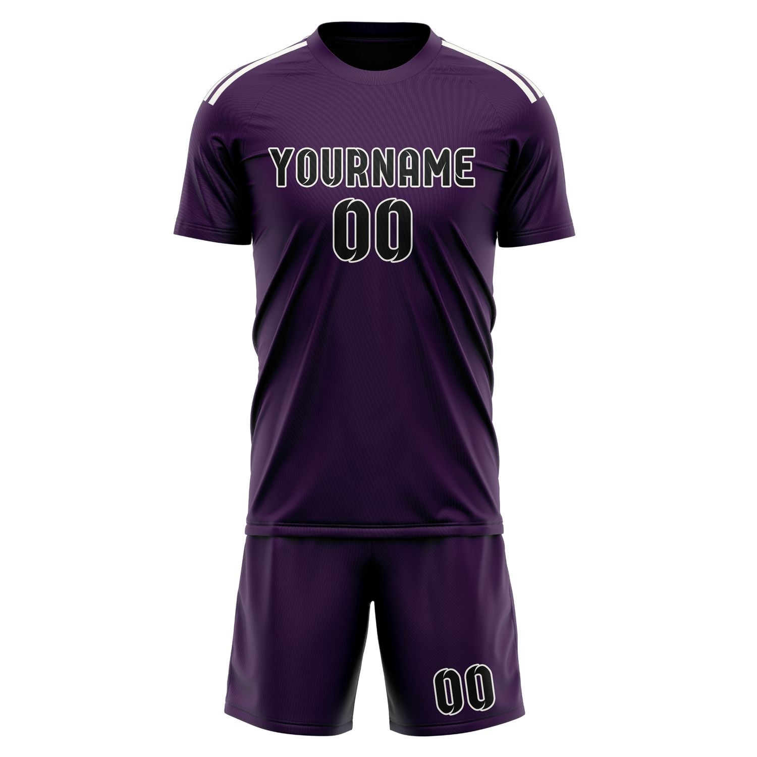 Maßgeschneidertes Professionelles Lila Schwarz Fußballtrikot-Set