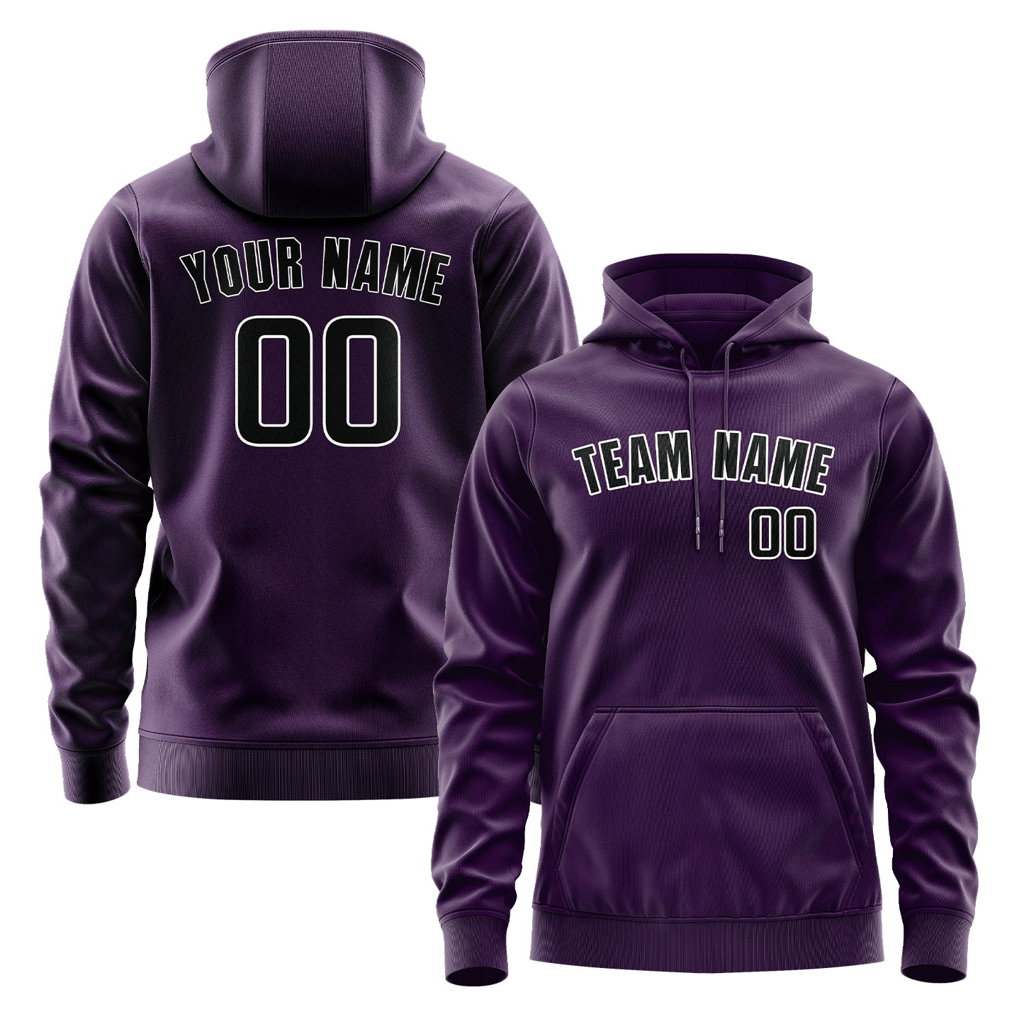 Maßgeschneidertes Lila Schwarz Hoodie