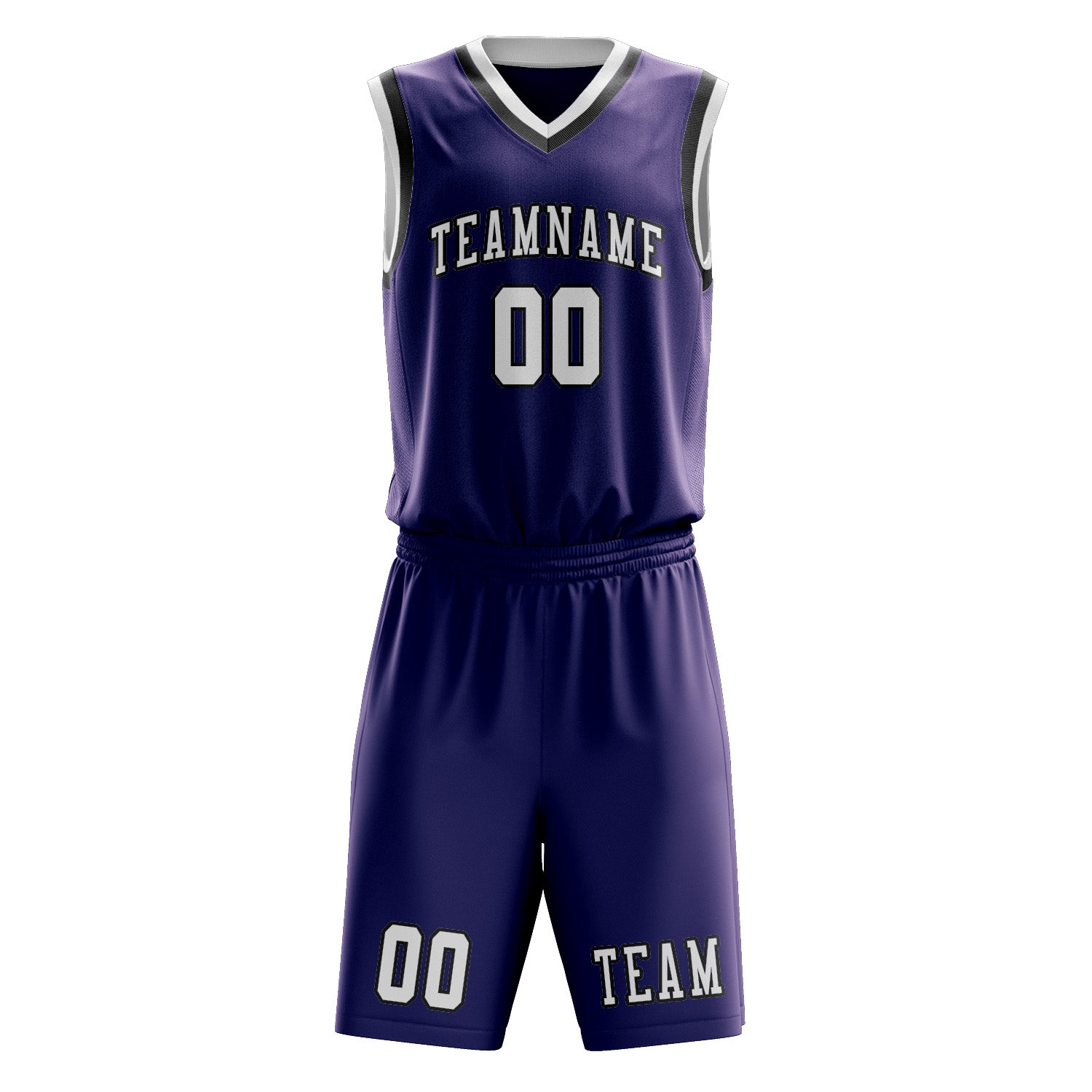 Benutzerdefiniertes Professionelles Lila Weiß Basketballtrikot-Set