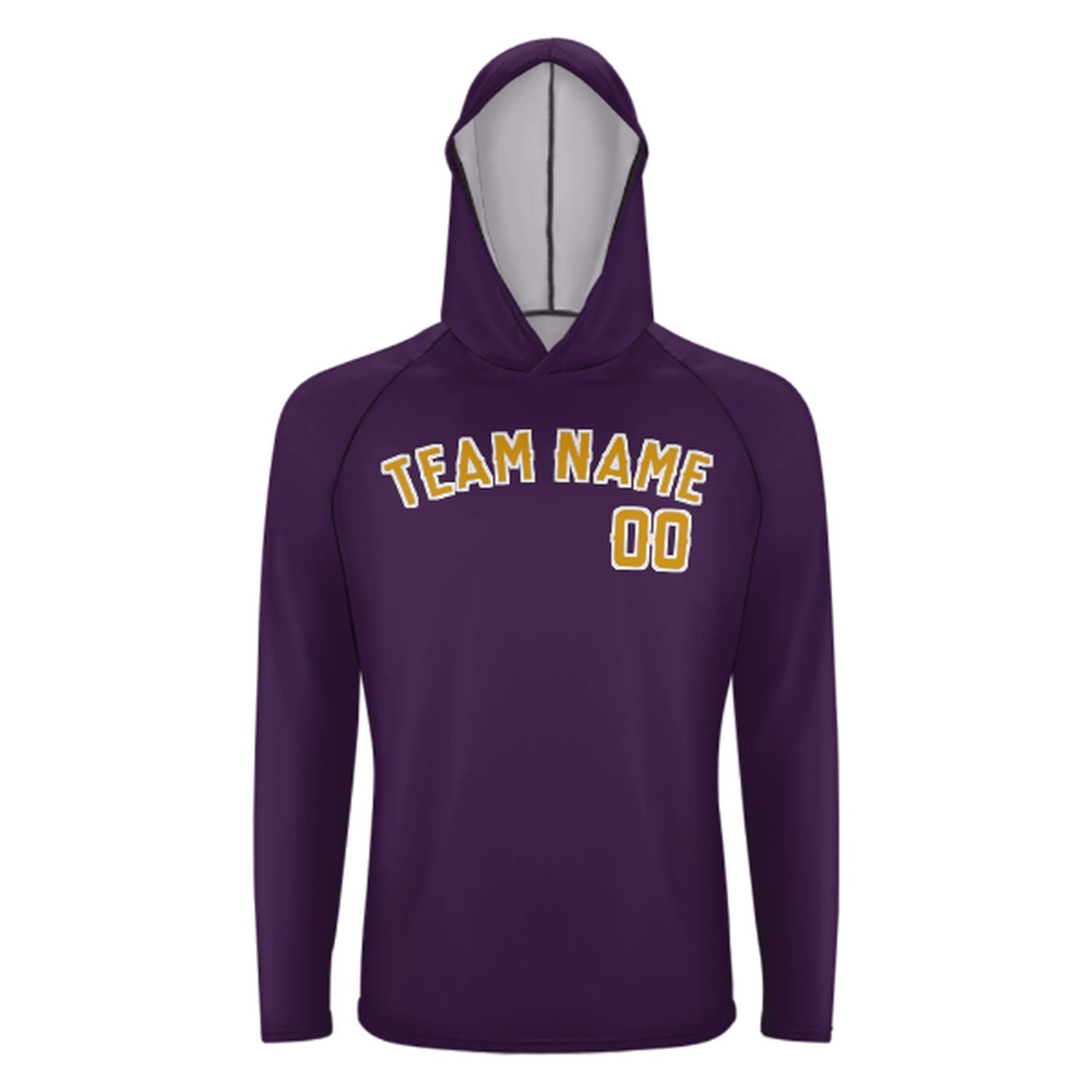 Maßgeschneidertes Lila Gelb UV-Hoodie