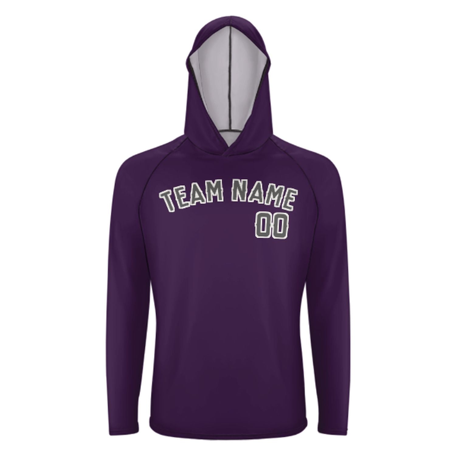 Maßgeschneidertes Lila Dunkelgrau UV-Hoodie