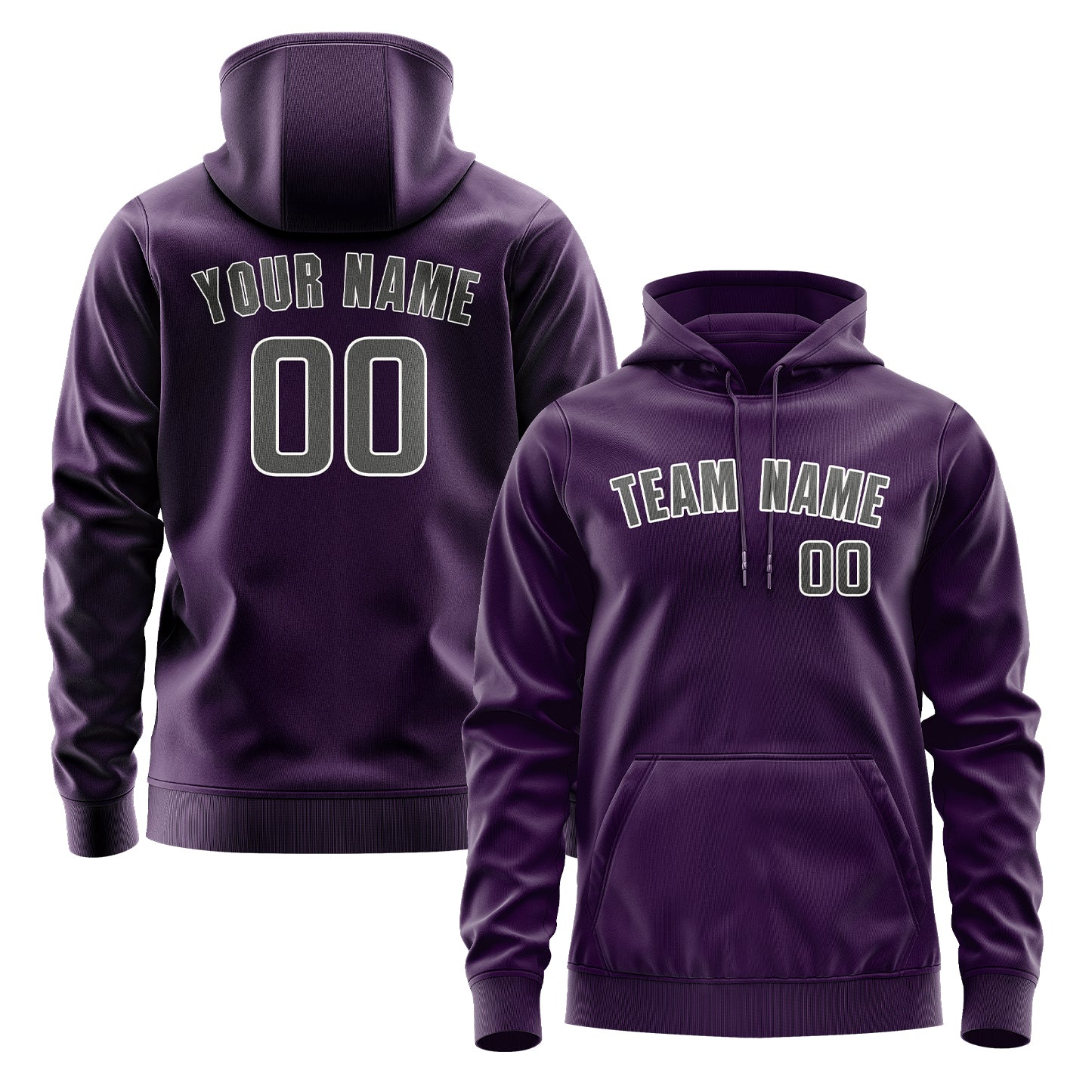 Maßgeschneidertes Lila Dunkelgrau Hoodie