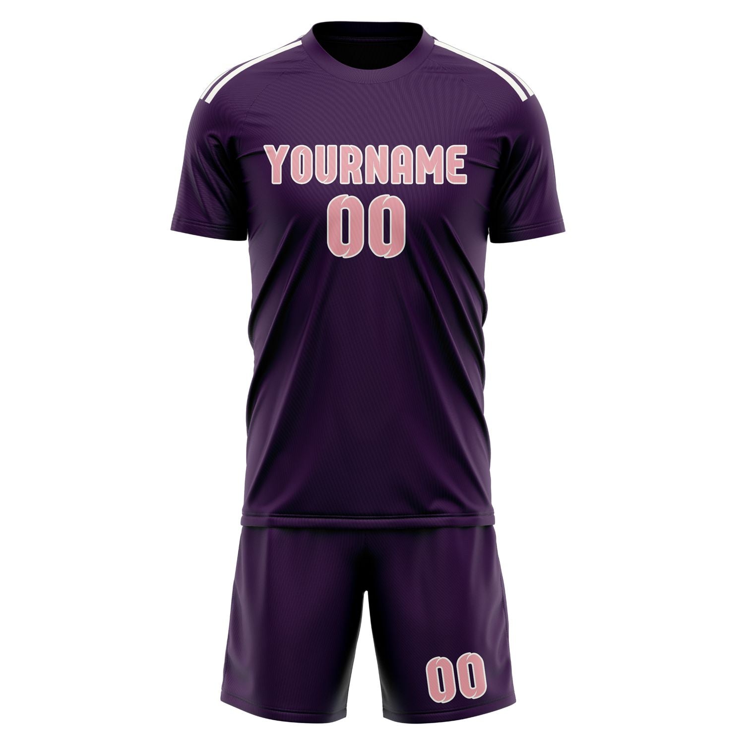 Maßgeschneidertes Professionelles Lila Rosa Fußballtrikot-Set