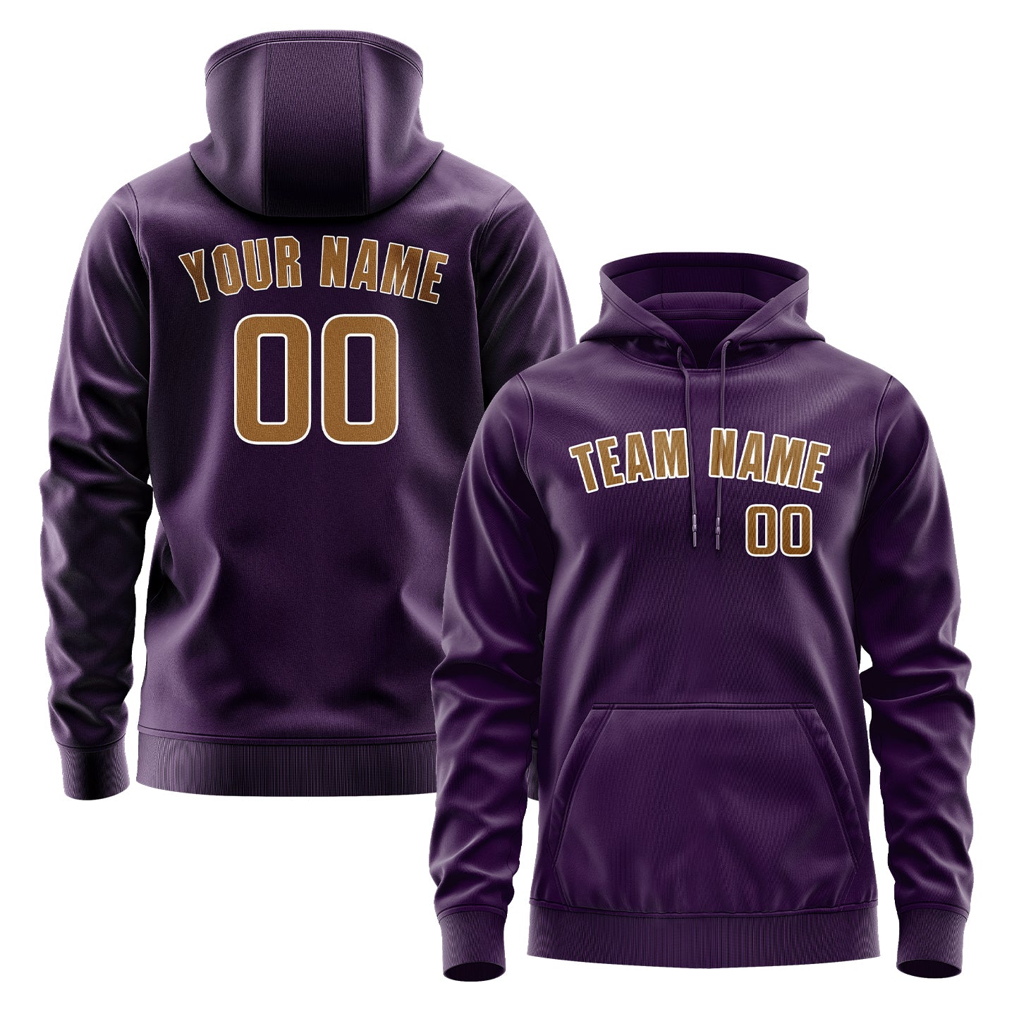 Maßgeschneidertes Lila Khaki Hoodie