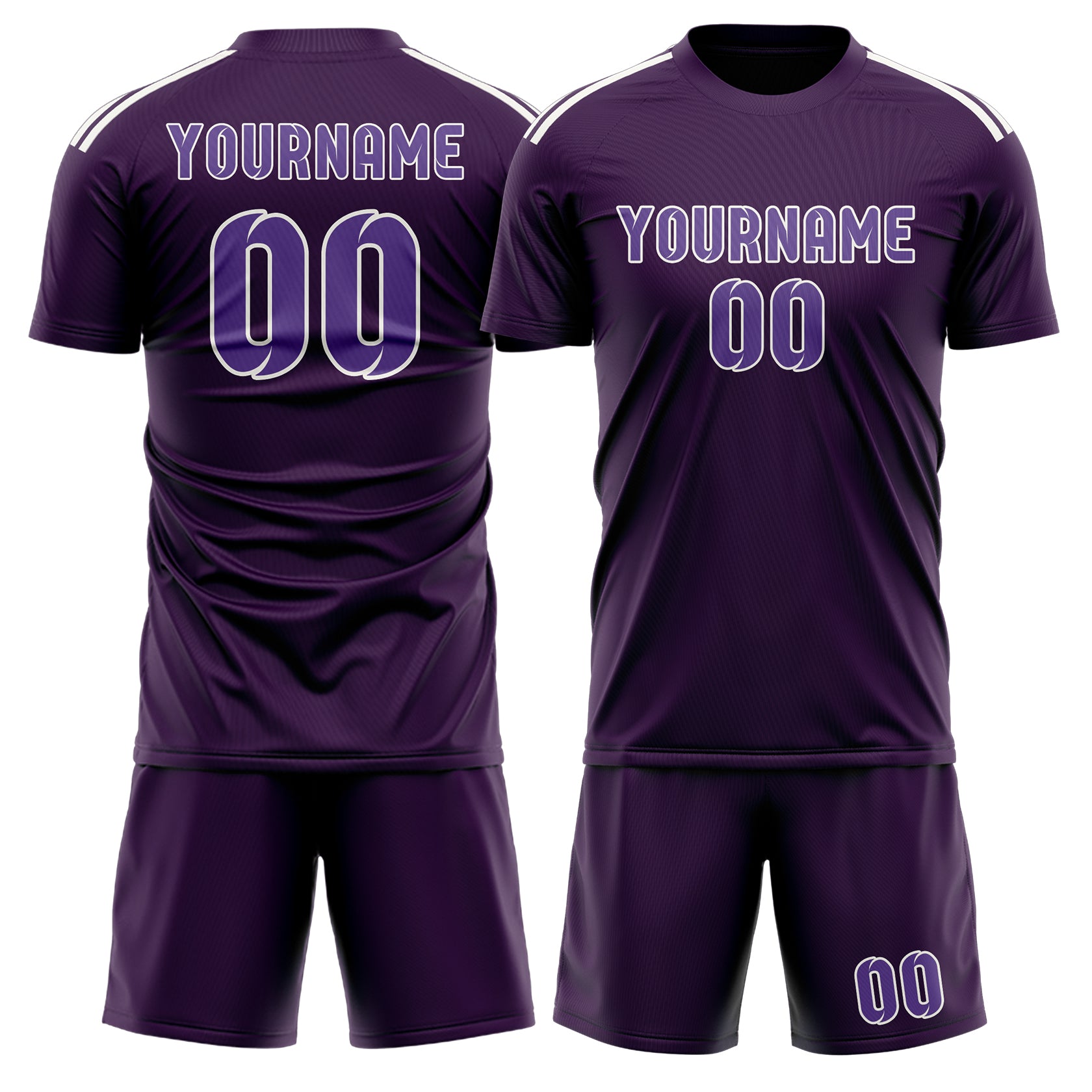 Maßgeschneidertes Professionelles Lila Lavendel Fußballtrikot-Set