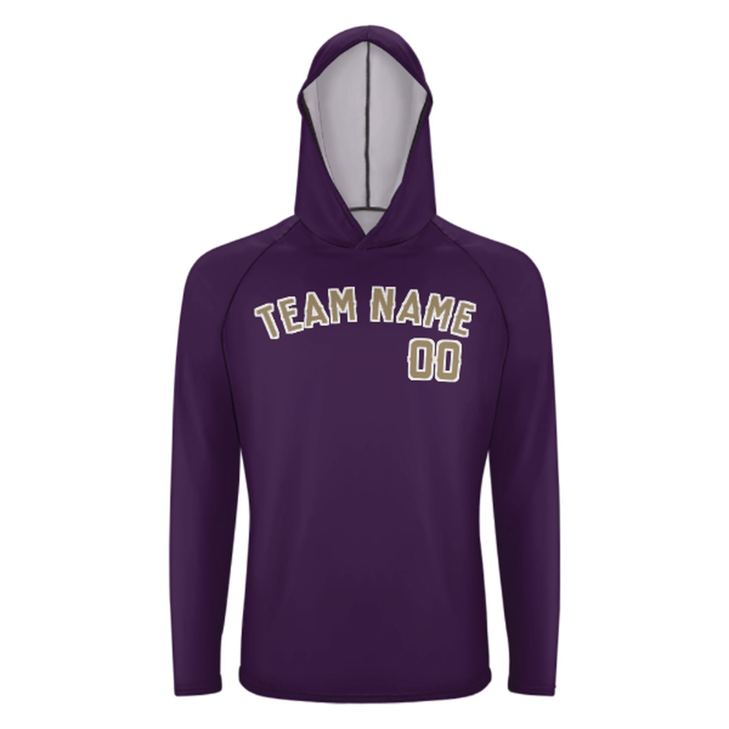 Maßgeschneidertes Lila Hellkhaki UV-Hoodie