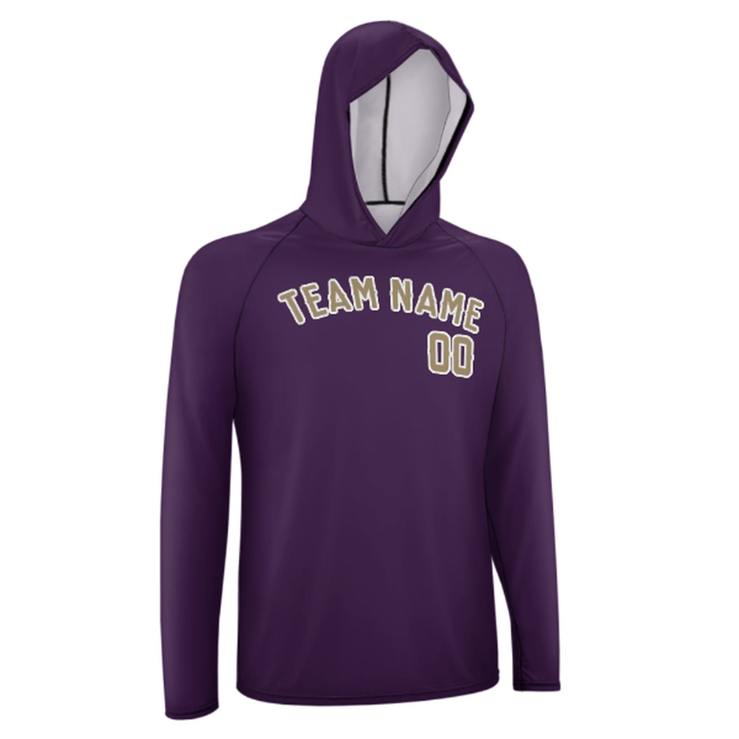 Maßgeschneidertes Lila Hellkhaki UV-Hoodie