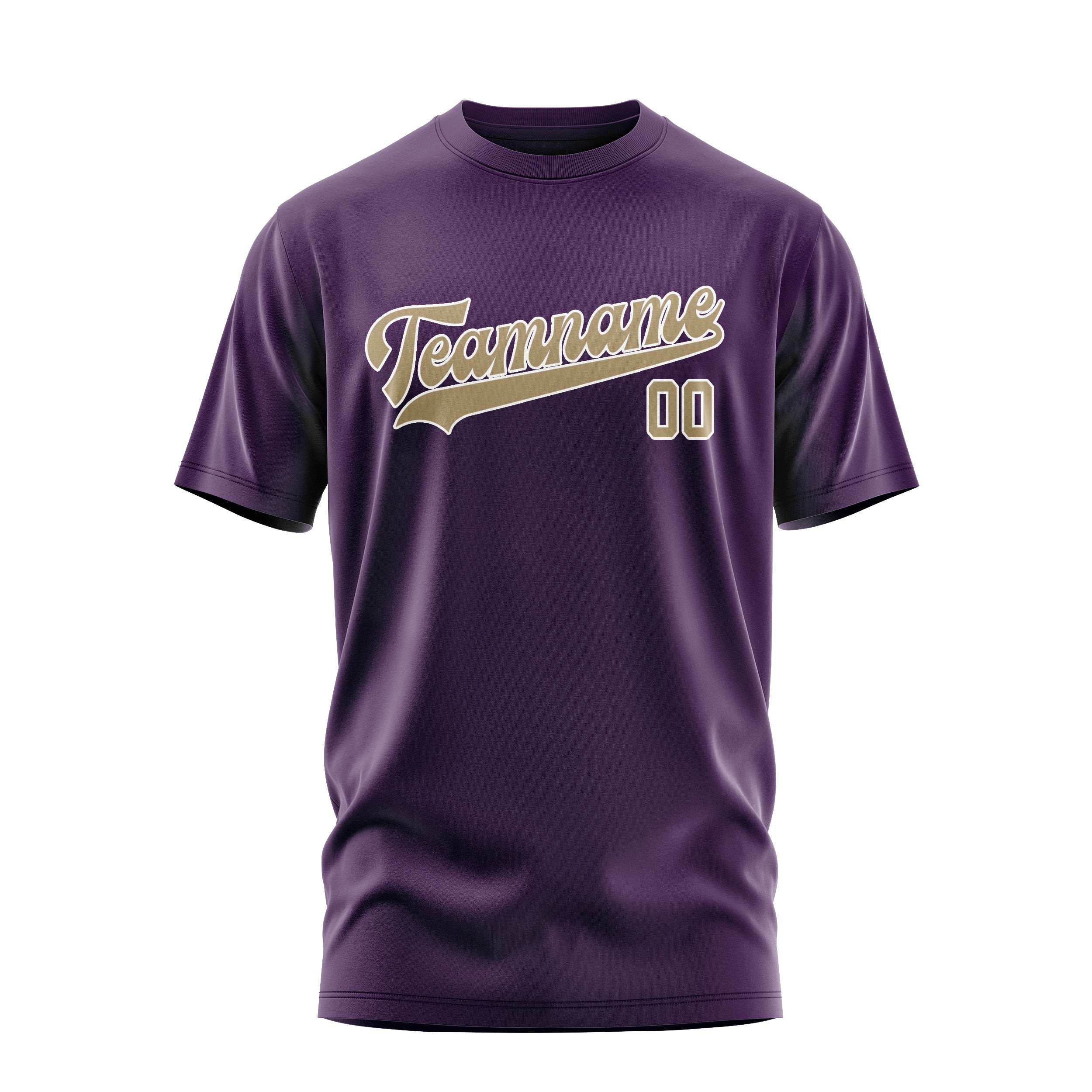 Maßgeschneidertes Lila Hellkhaki T-Shirt