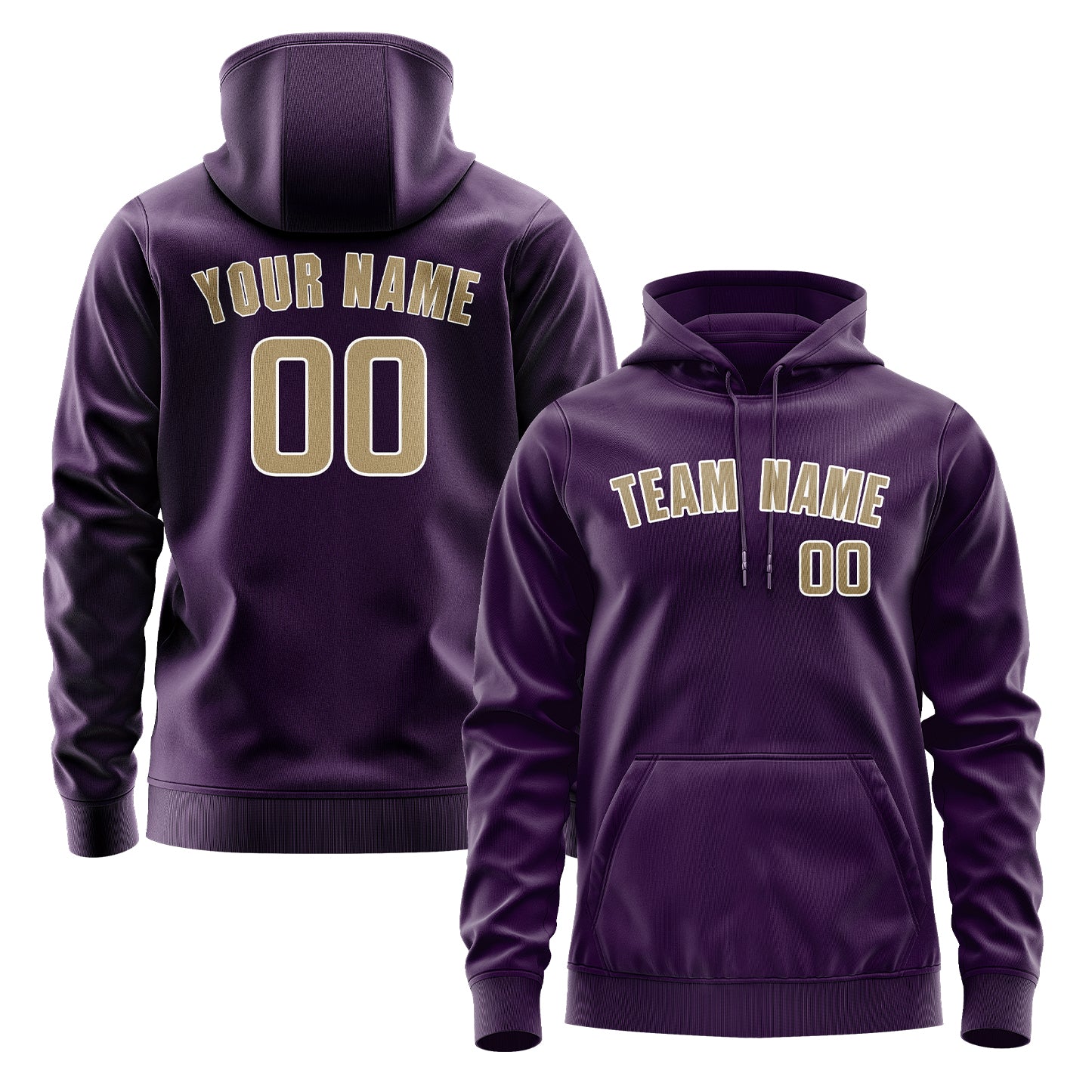 Maßgeschneidertes Lila Hellkhaki Hoodie
