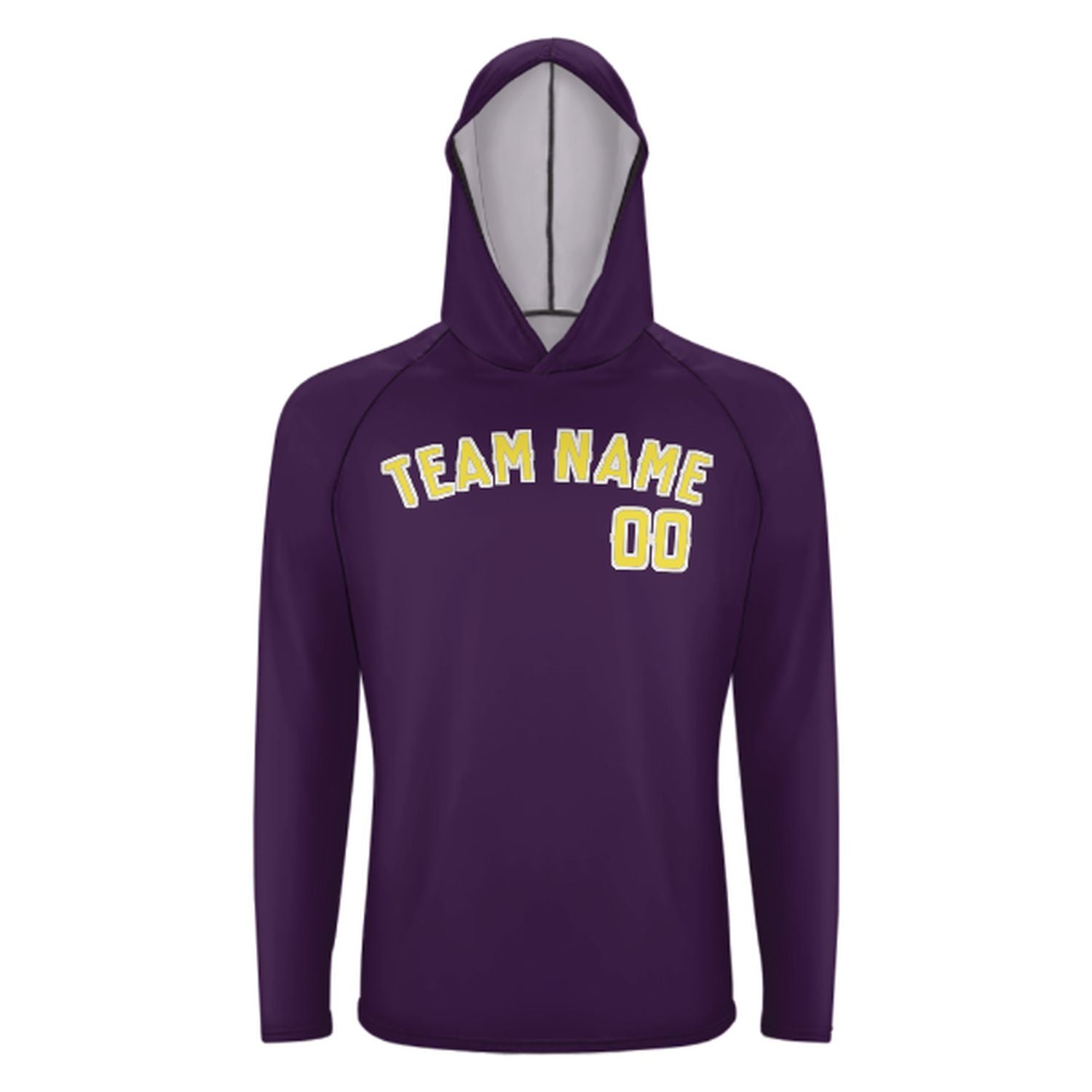 Maßgeschneidertes Lila Blassgelb UV-Hoodie