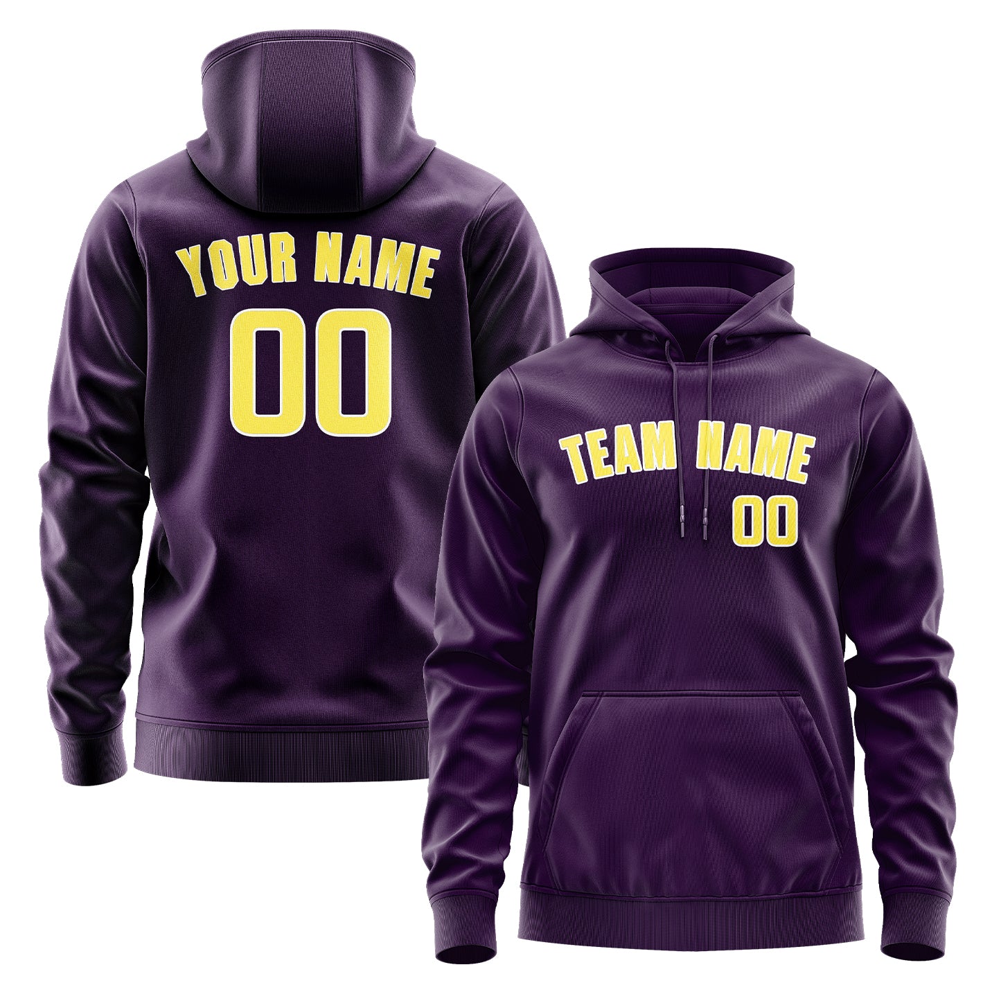 Maßgeschneidertes Lila Blassgelb Hoodie