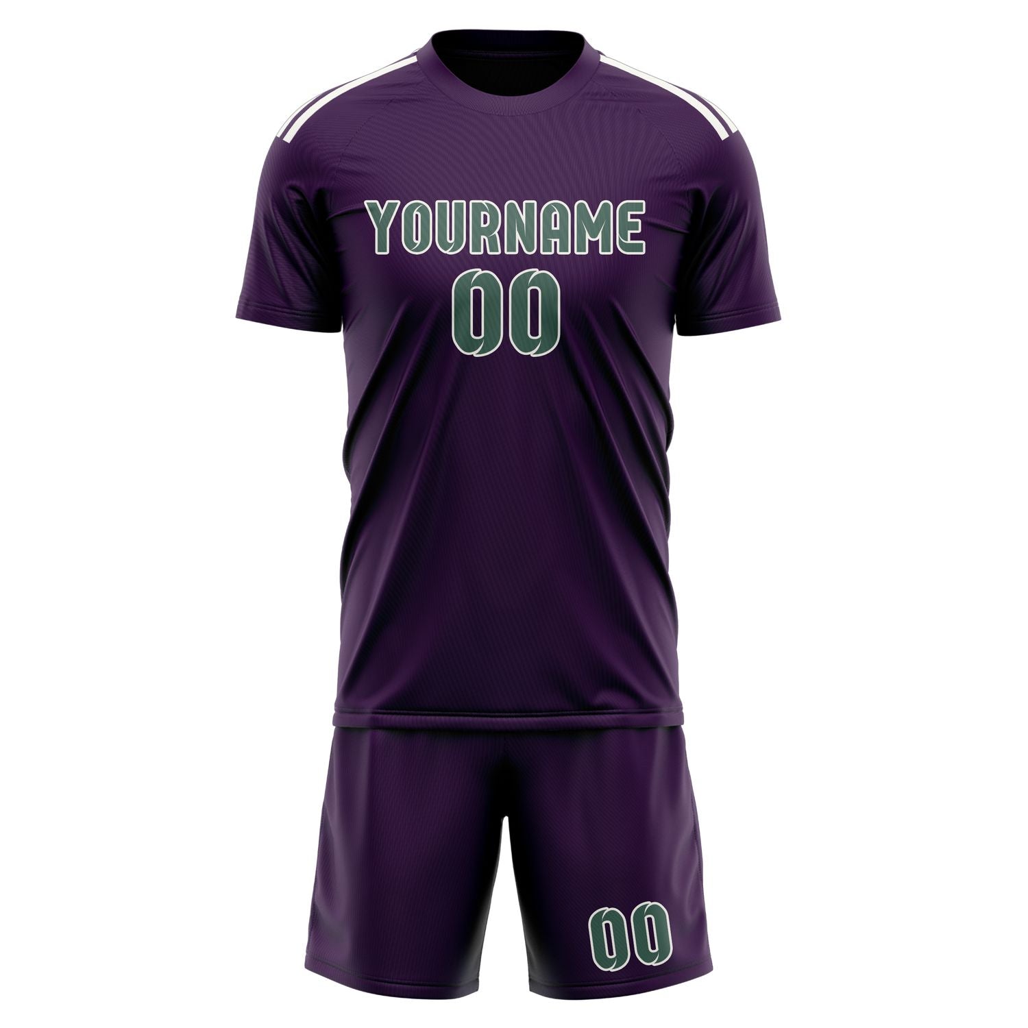 Maßgeschneidertes Professionelles Lila Blaugrün Fußballtrikot-Set