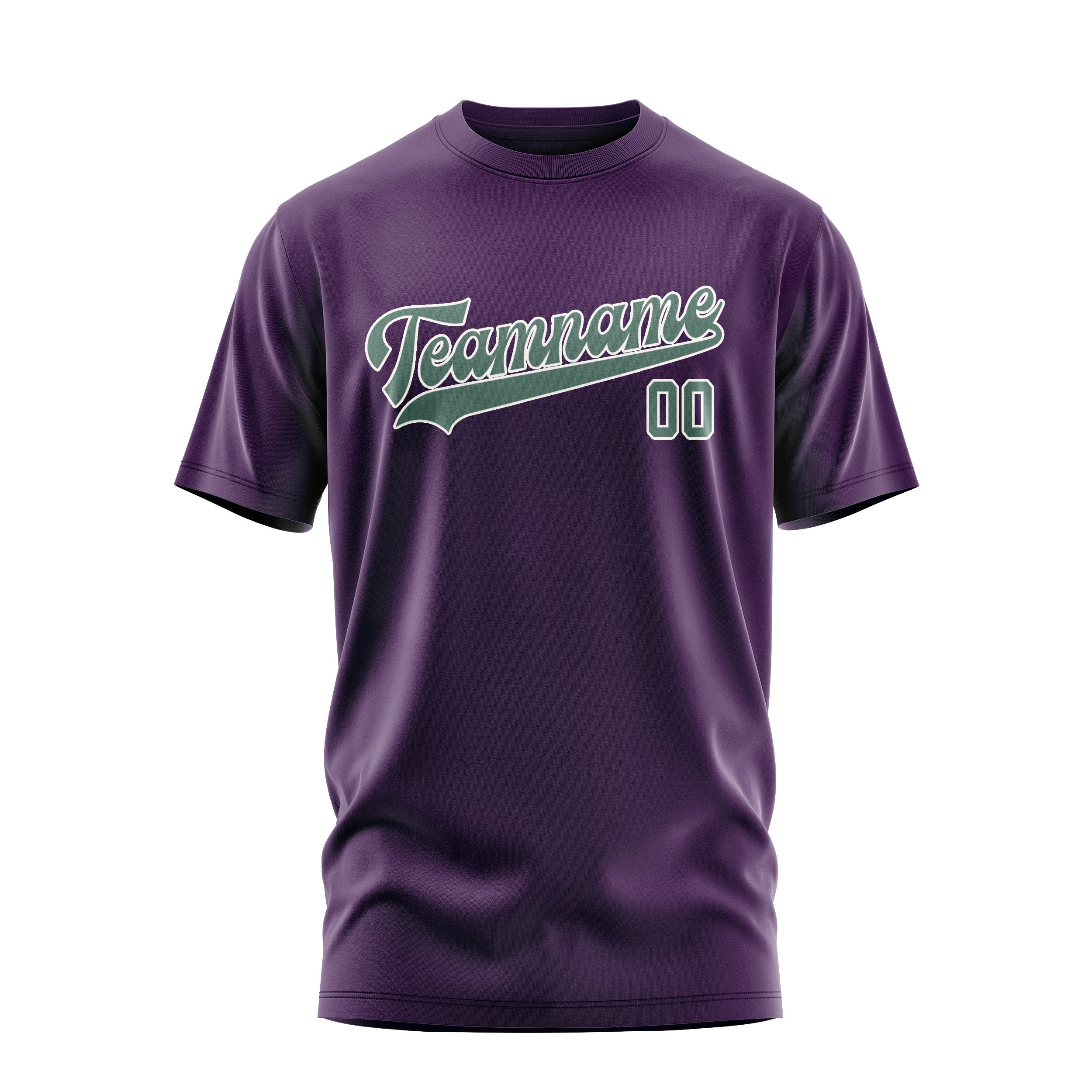Maßgeschneidertes Lila Blaugrün T-Shirt