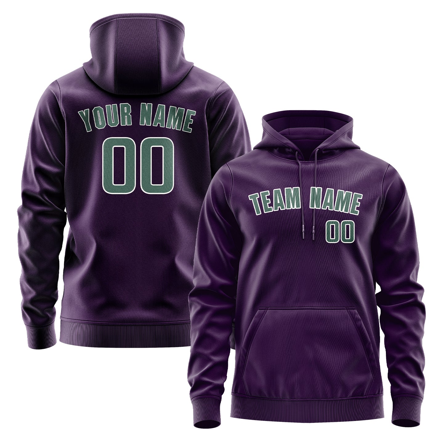 Maßgeschneidertes Lila Blaugrün Hoodie