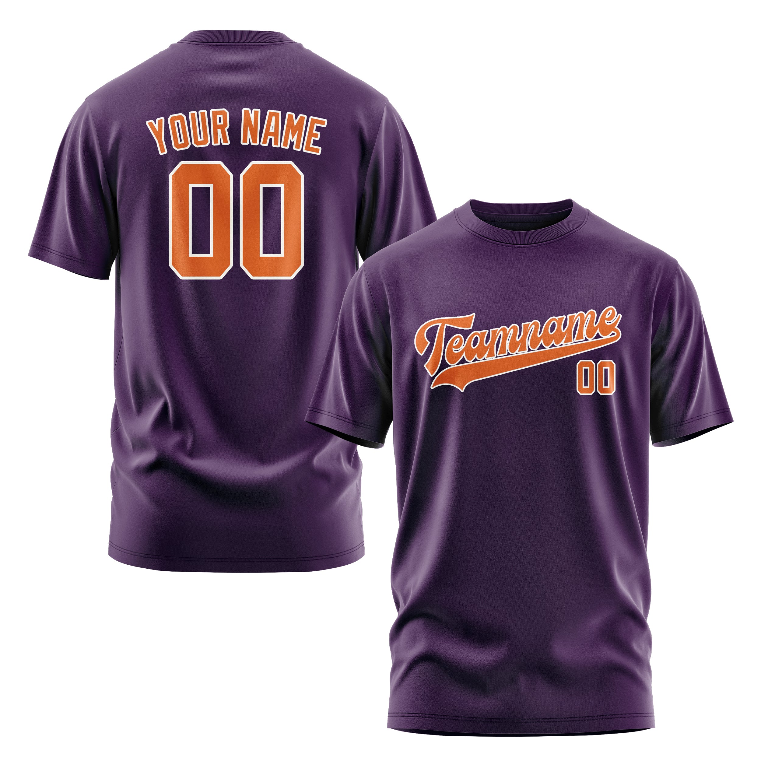 Maßgeschneidertes Lila Orange T-Shirt