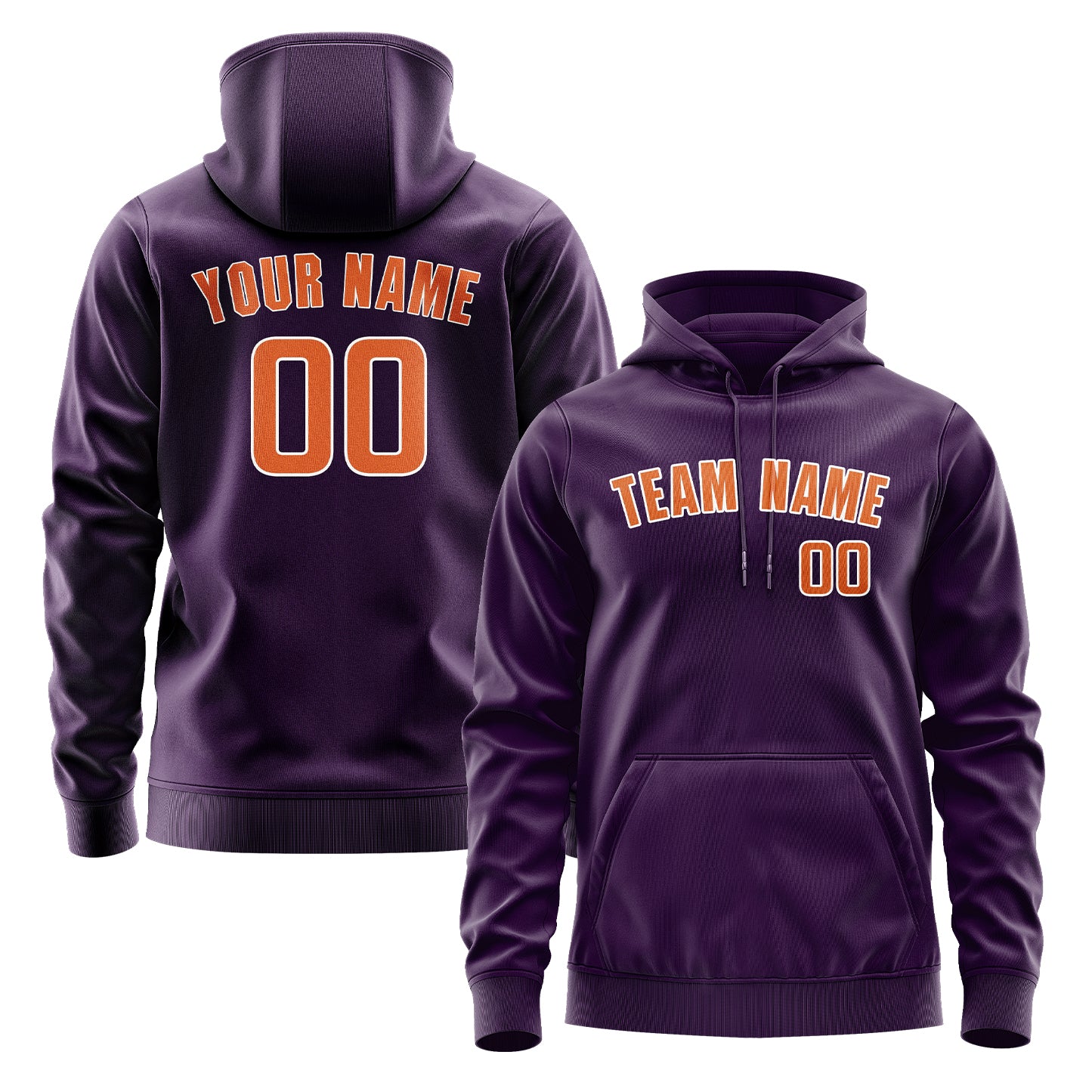 Maßgeschneidertes Lila Orange Hoodie