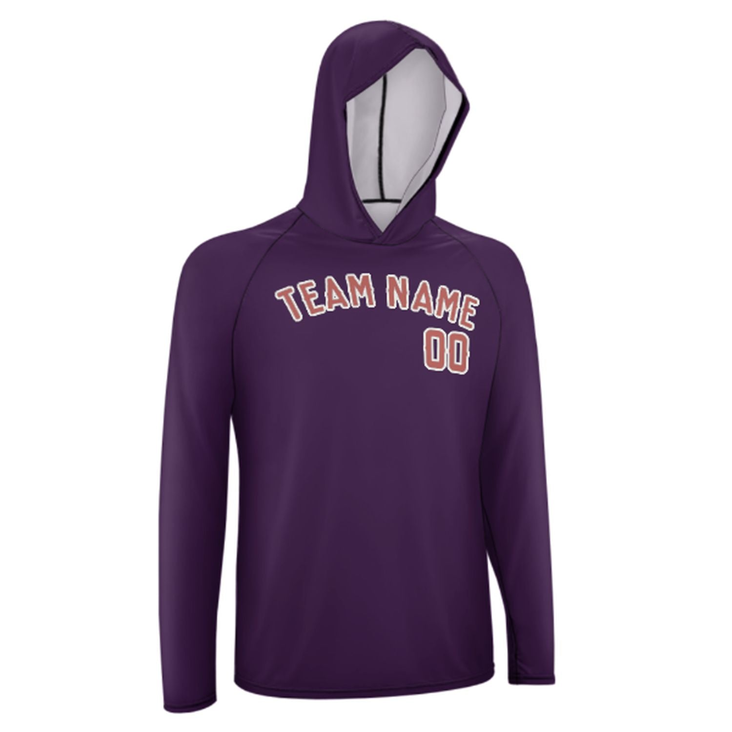 Maßgeschneidertes Lila Kupferrose UV-Hoodie