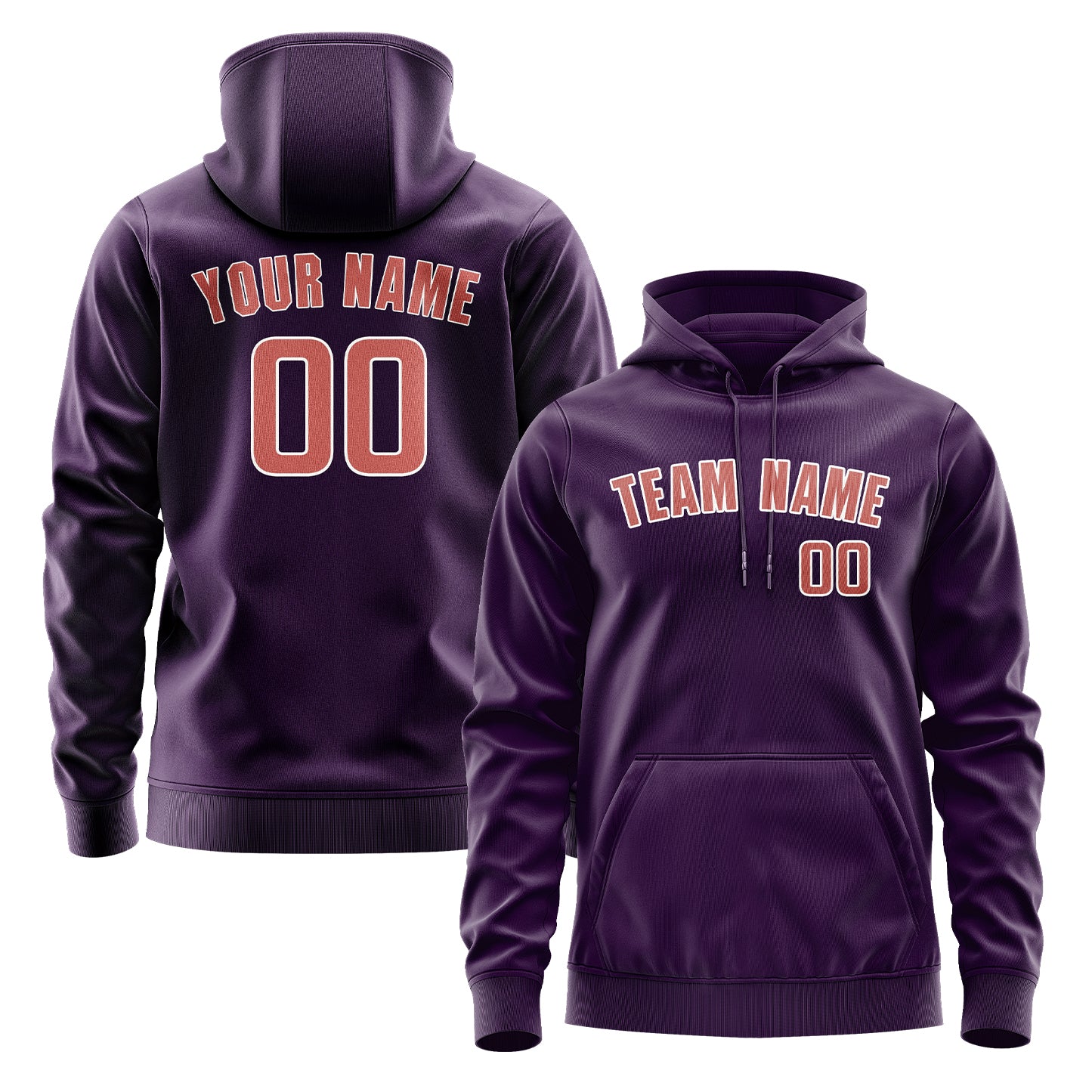 Maßgeschneidertes Lila Kupferrose Hoodie