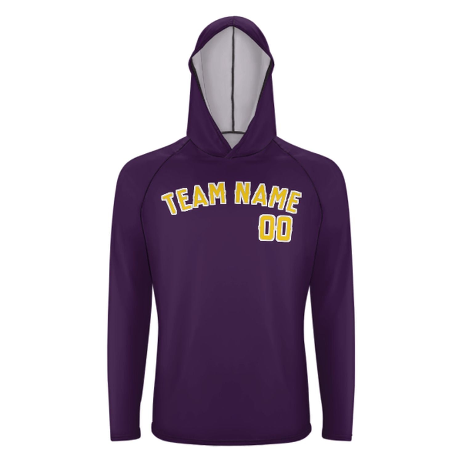 Maßgeschneidertes Lila Gold UV-Hoodie