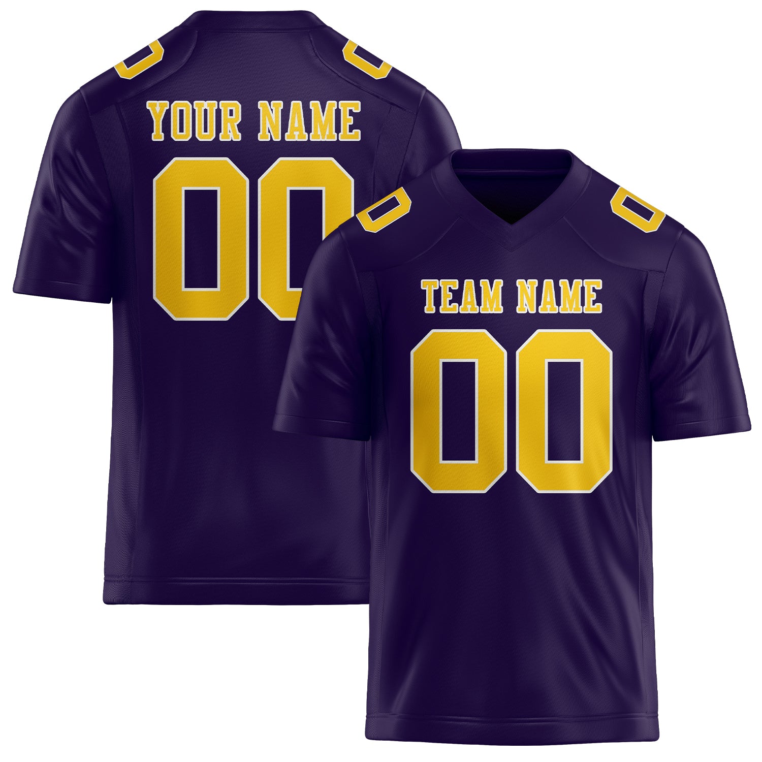 Maßgeschneidertes Professionelles Lila Gold Rugbytrikot