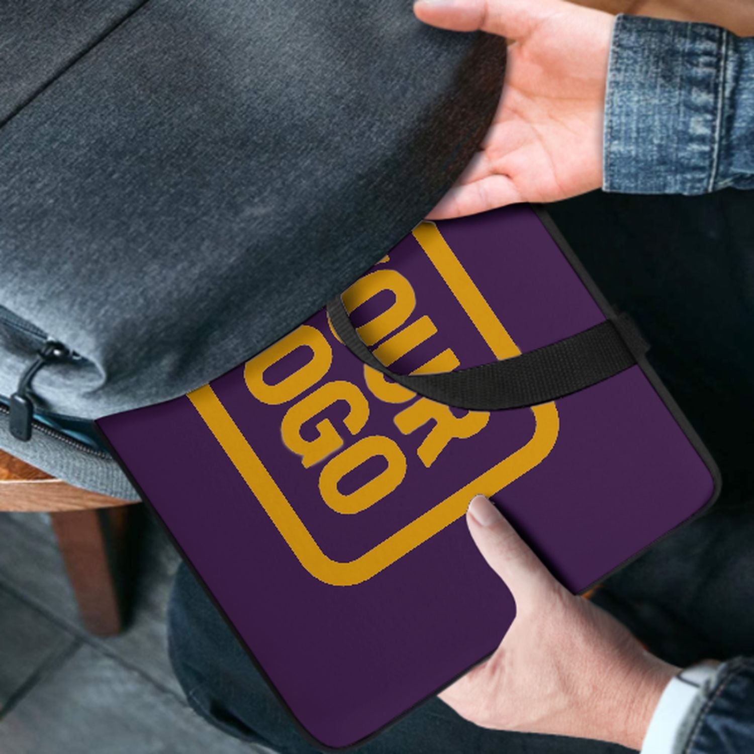 Maßgeschneidertes Lila Yellow Laptop Tasche