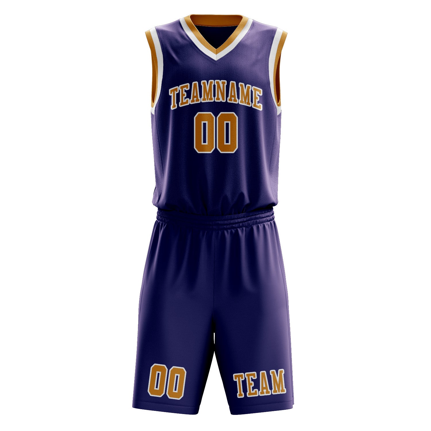 Benutzerdefiniertes Professionelles Lila Gelb Basketballtrikot-Set