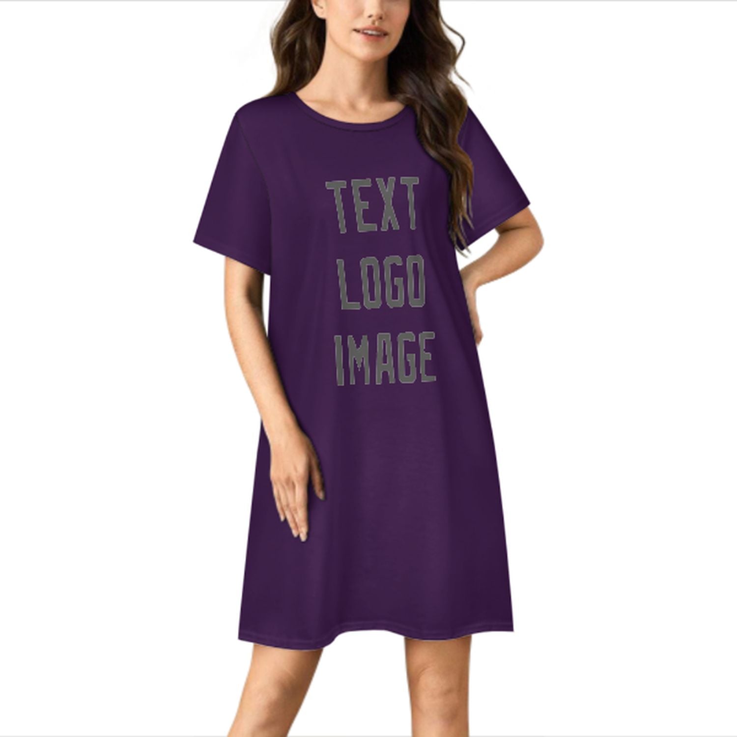 Camicia da notte su misura viola grigio scuro