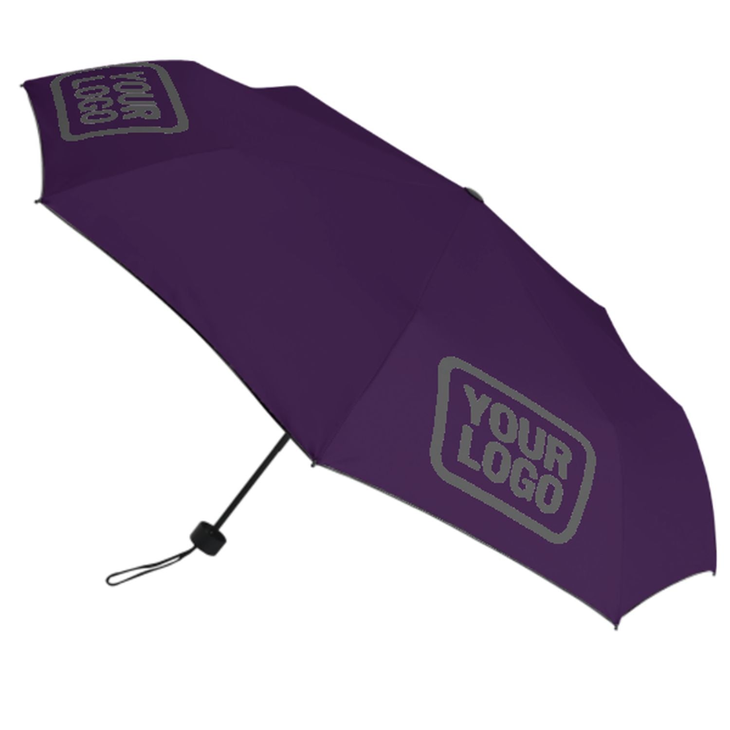 Maßgeschneidertes Lila Dunkelgrau Automatik-Regenschirm