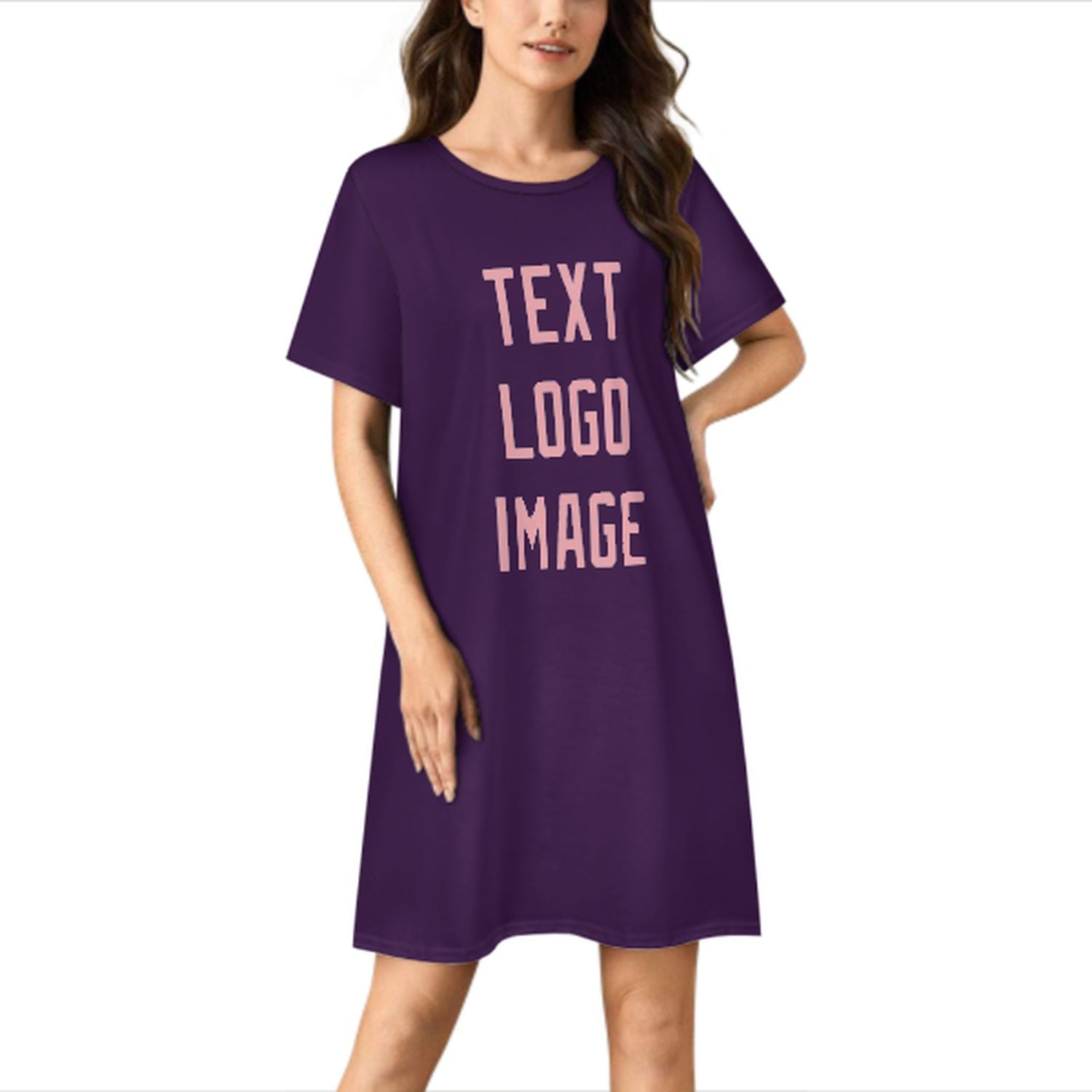 Camicia da notte rosa viola su misura