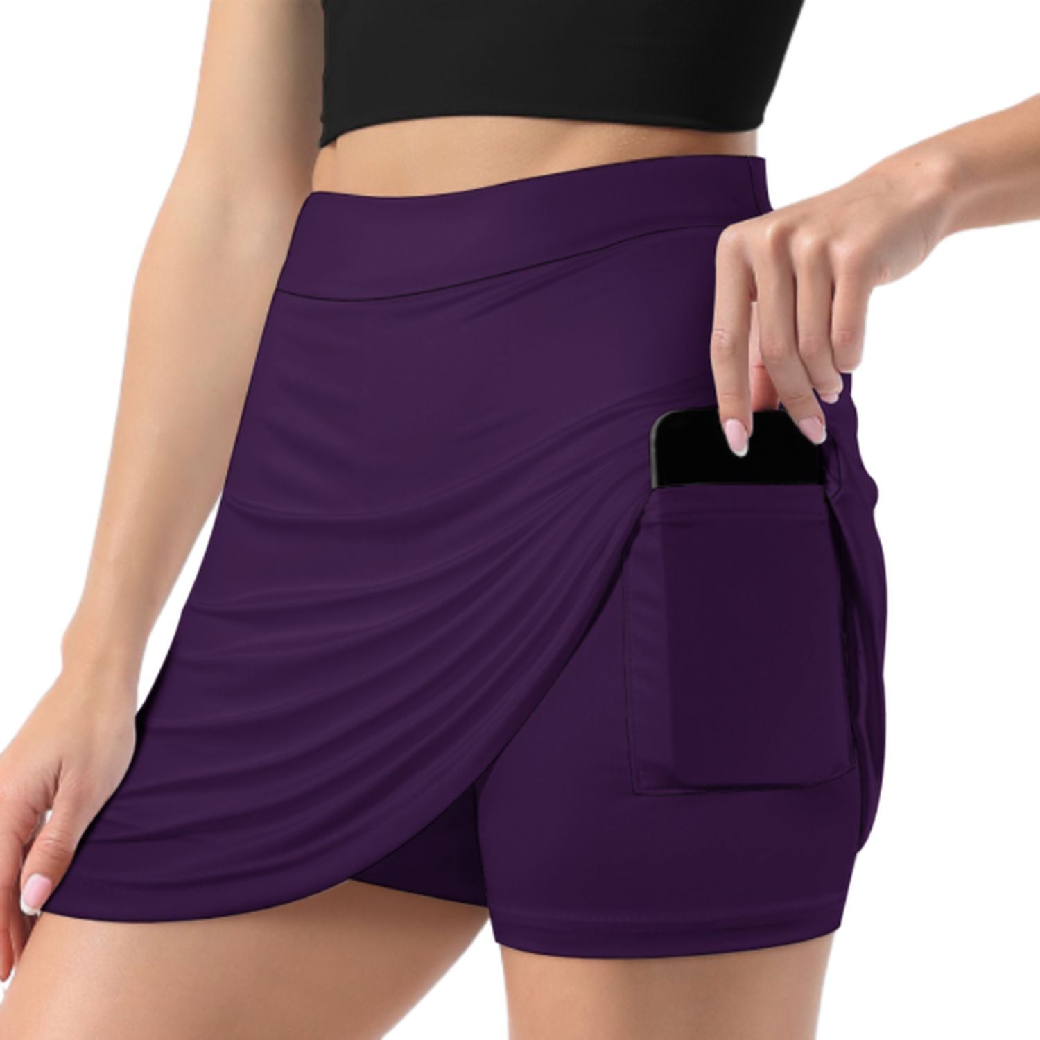Maßgeschneidertes Lila Rosa A-Linien Skort