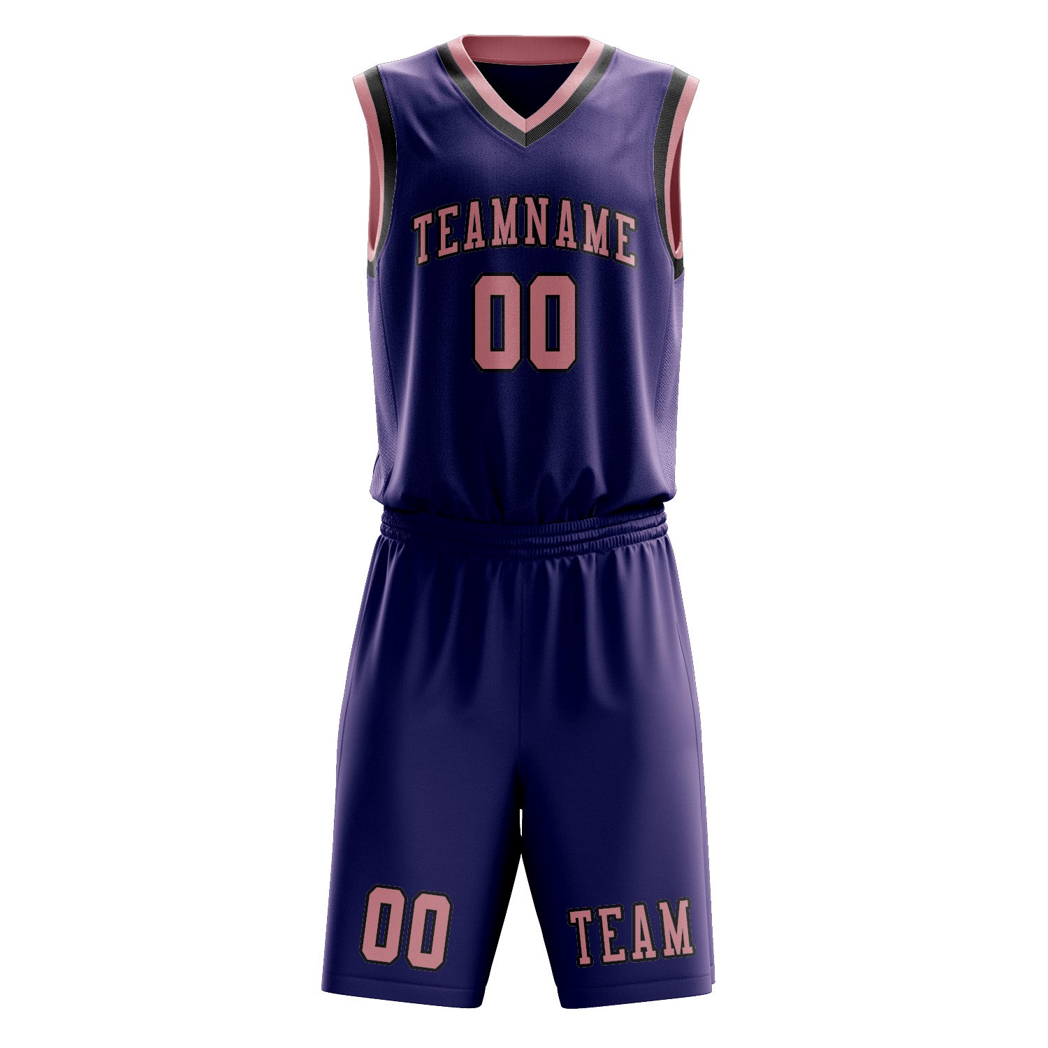 Benutzerdefiniertes Professionelles Lila Rosa Basketballtrikot-Set