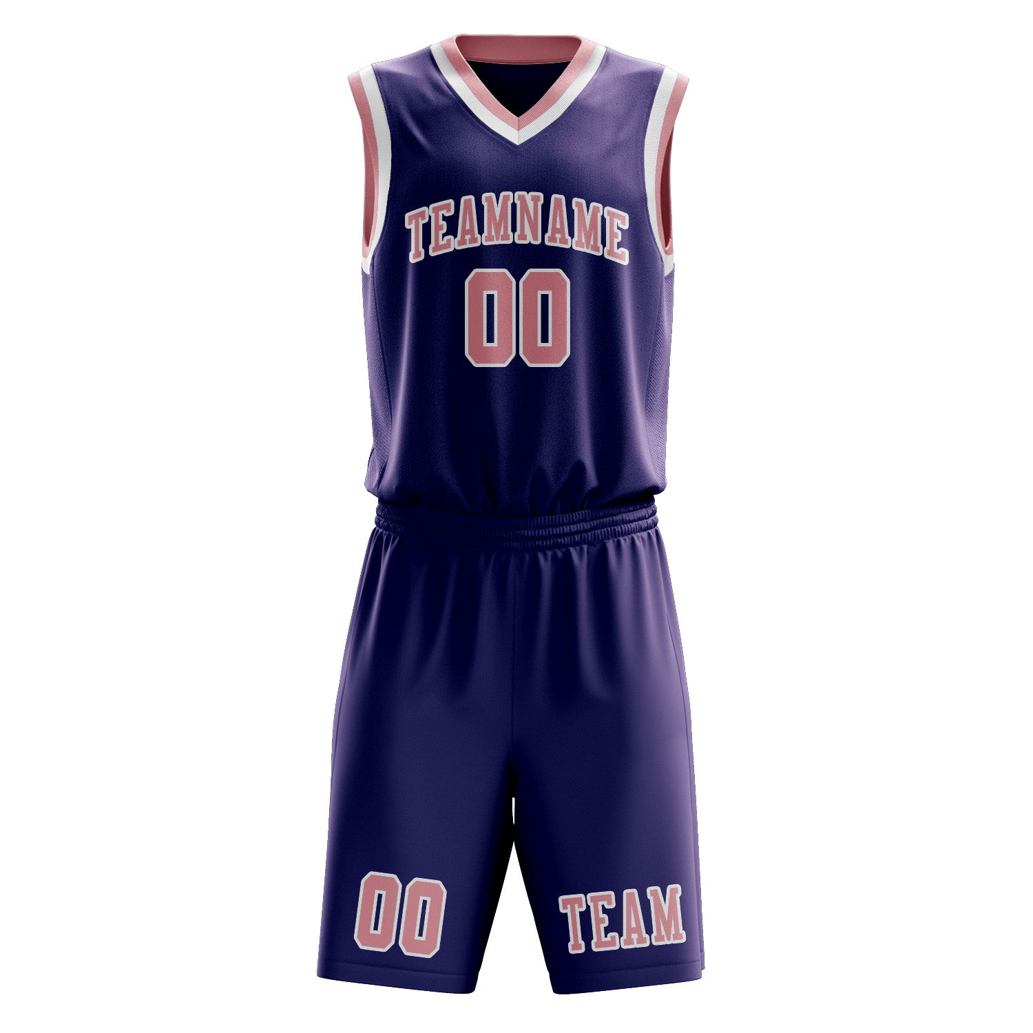 Benutzerdefiniertes Professionelles Lila Rosa Basketballtrikot-Set